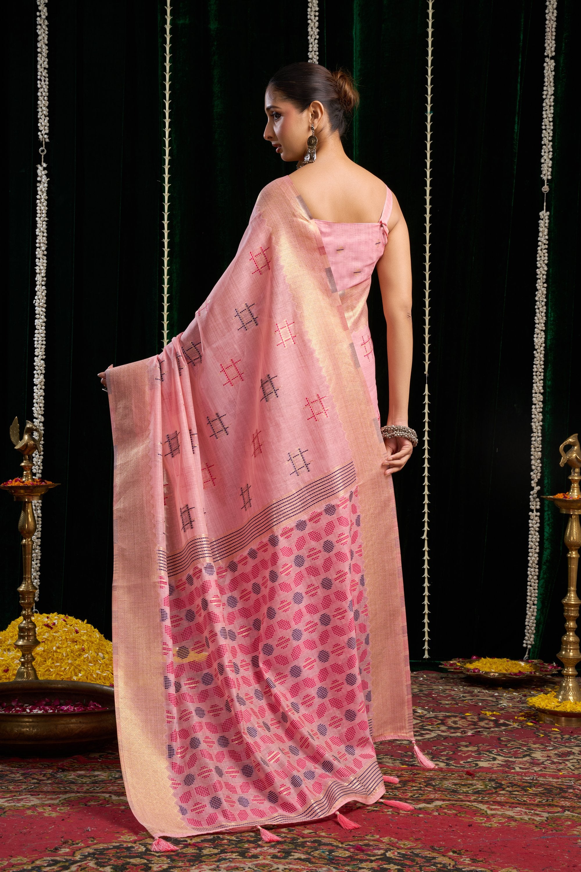 Kiran Saree - Blush Pink - Pallu Detail