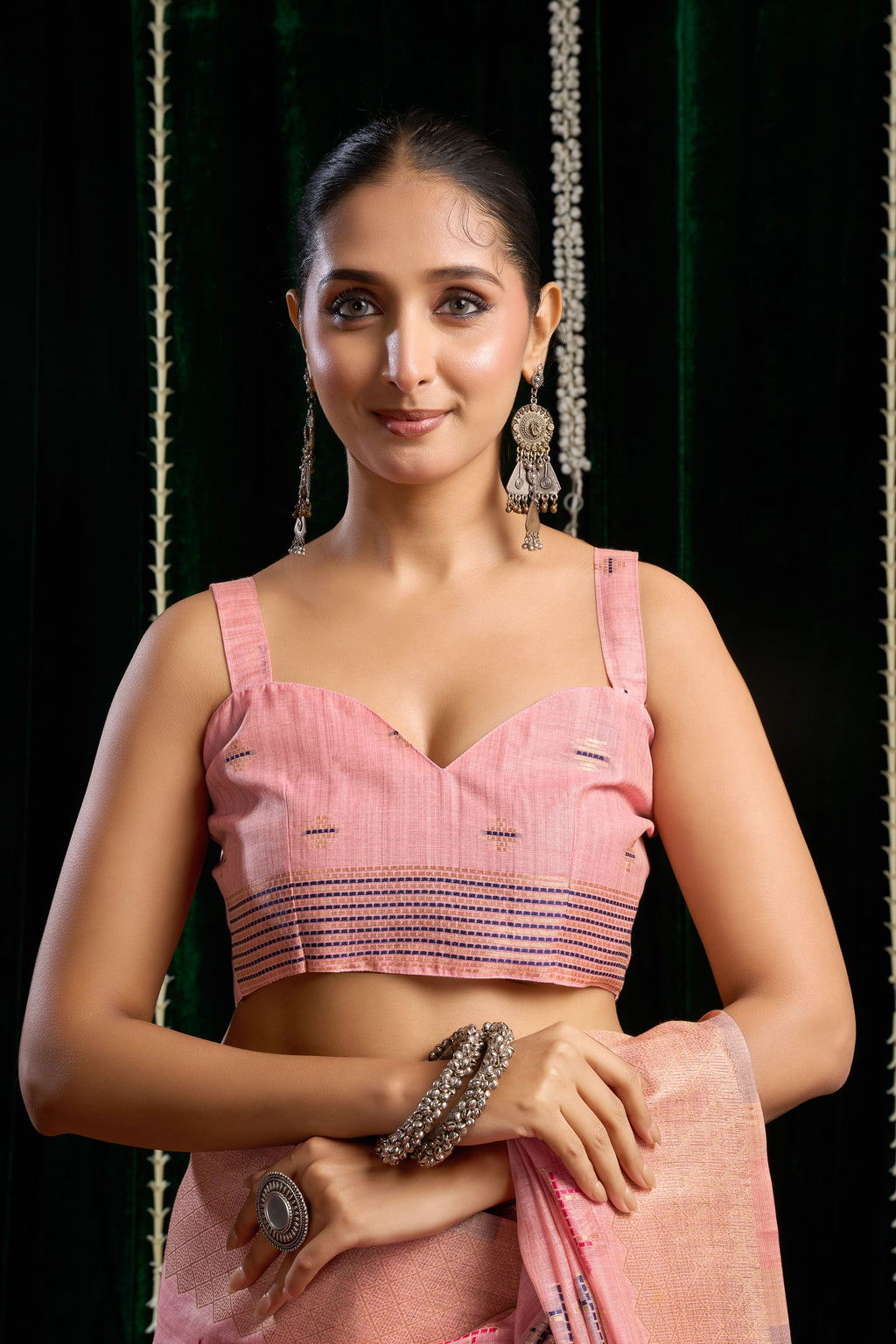 Kiran Saree - Blush Pink - Close Up