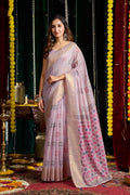 Kiran Saree - Lilac Mist - Front Drape