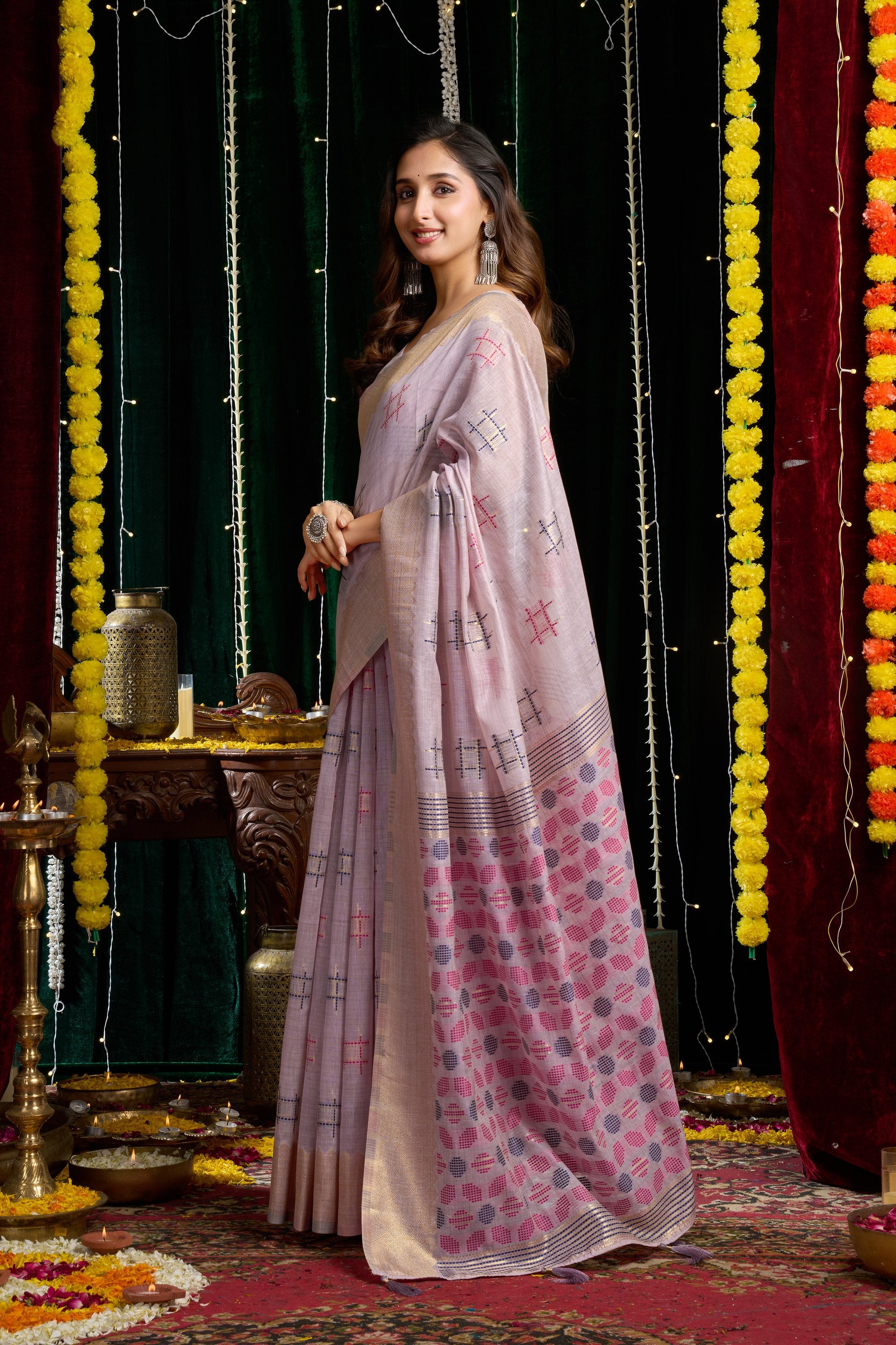 Kiran Saree - Lilac Mist - Full View