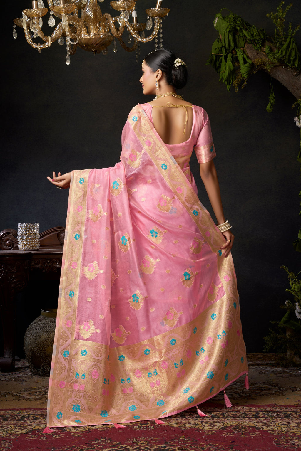 Komali Saree - Blush Pink - Pallu Detail