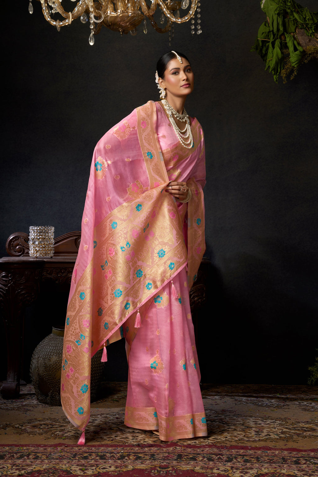 Komali Saree - Blush Pink - Border Detail