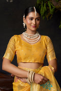 Komali Saree - Marigold Gold - Front Drape