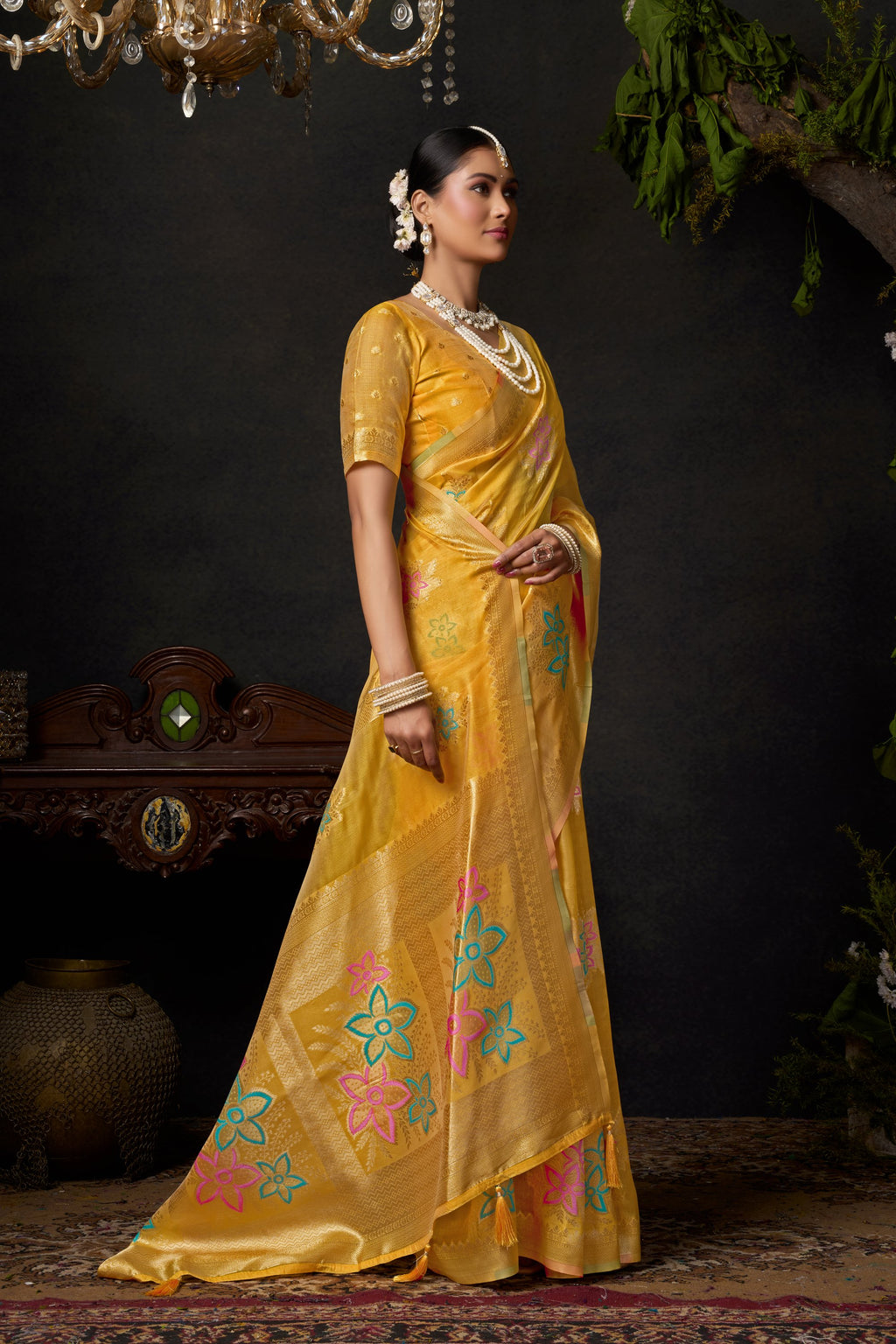 Komali Saree - Marigold Gold - Blouse View