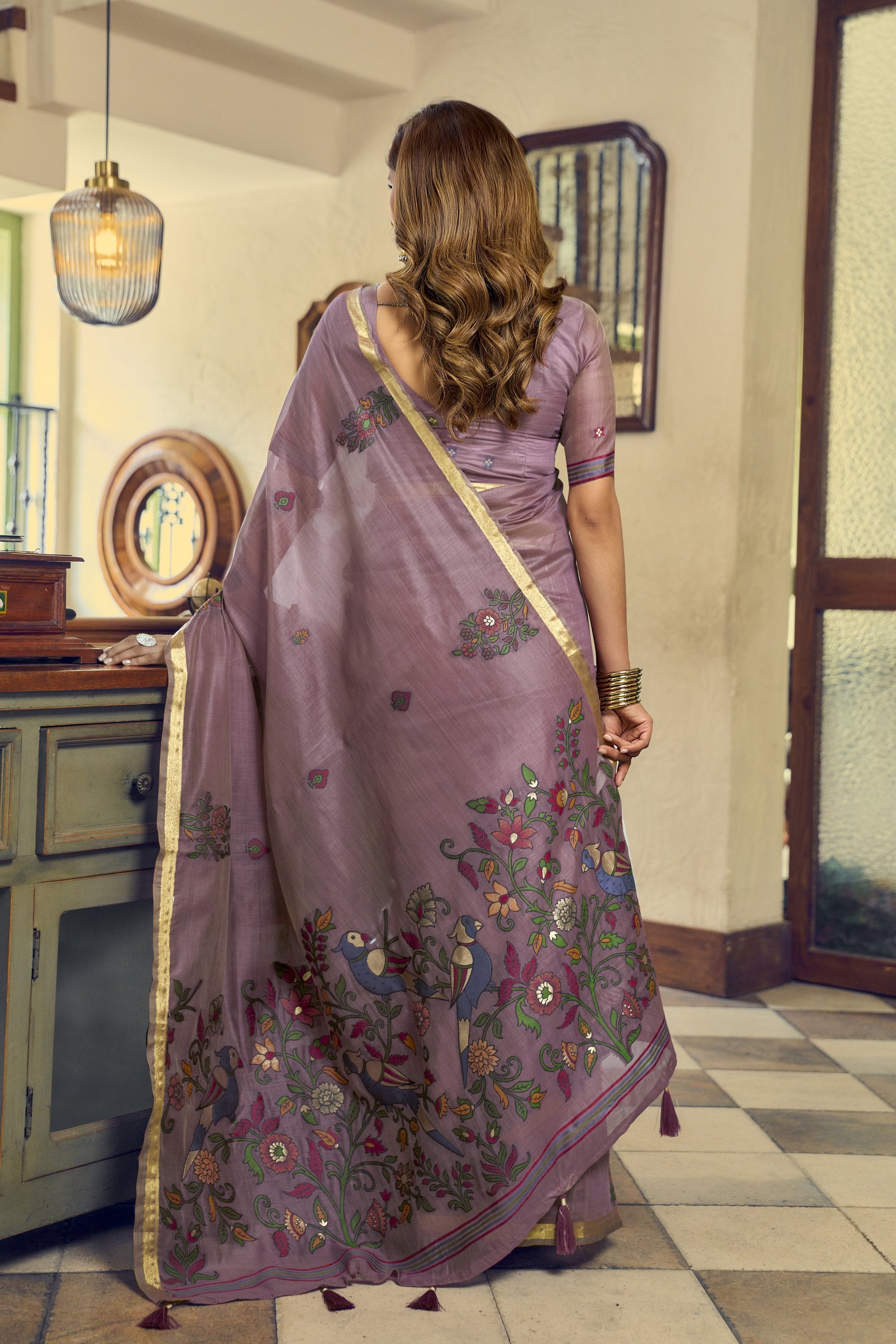 Laavanya Saree - Dusty Mauve - Full View