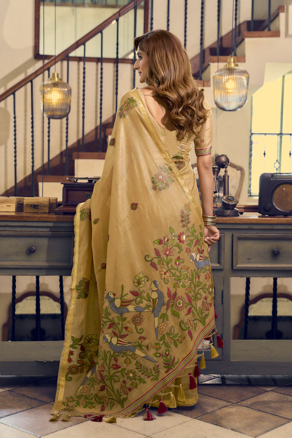 Laavanya Saree - Honey Beige - Front Drape