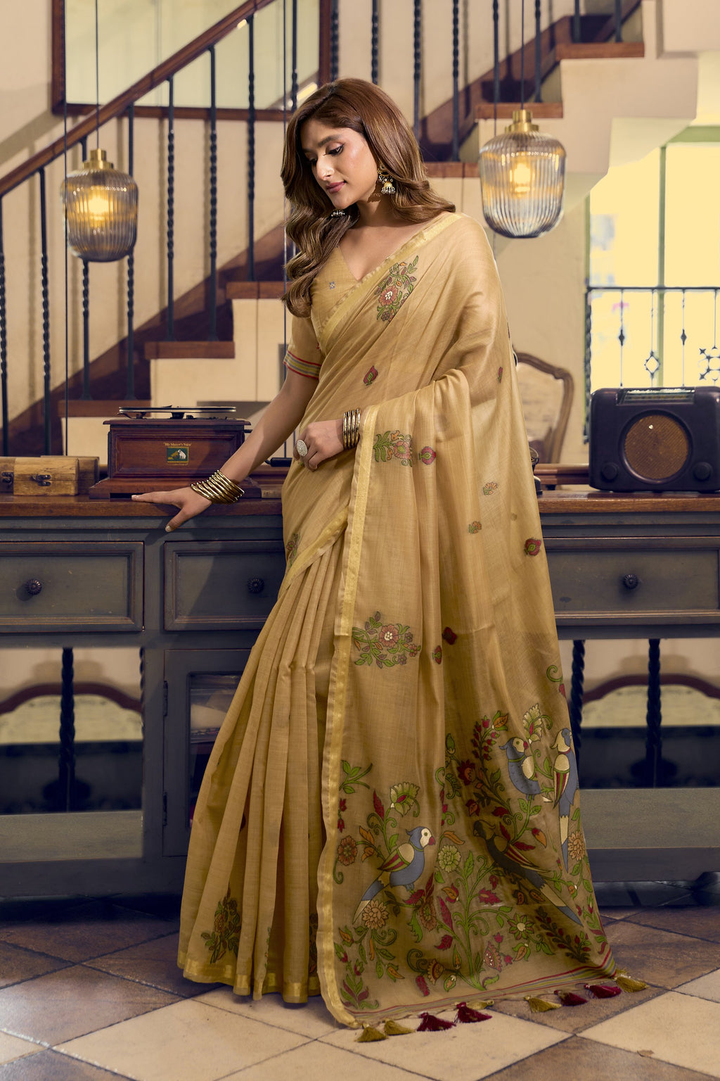 Laavanya Saree - Honey Beige - Pallu Detail
