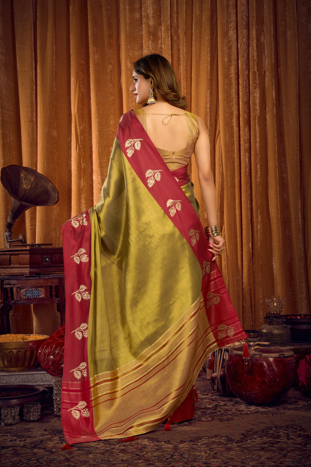 Madhura Saree - Antique Olive - Blouse View