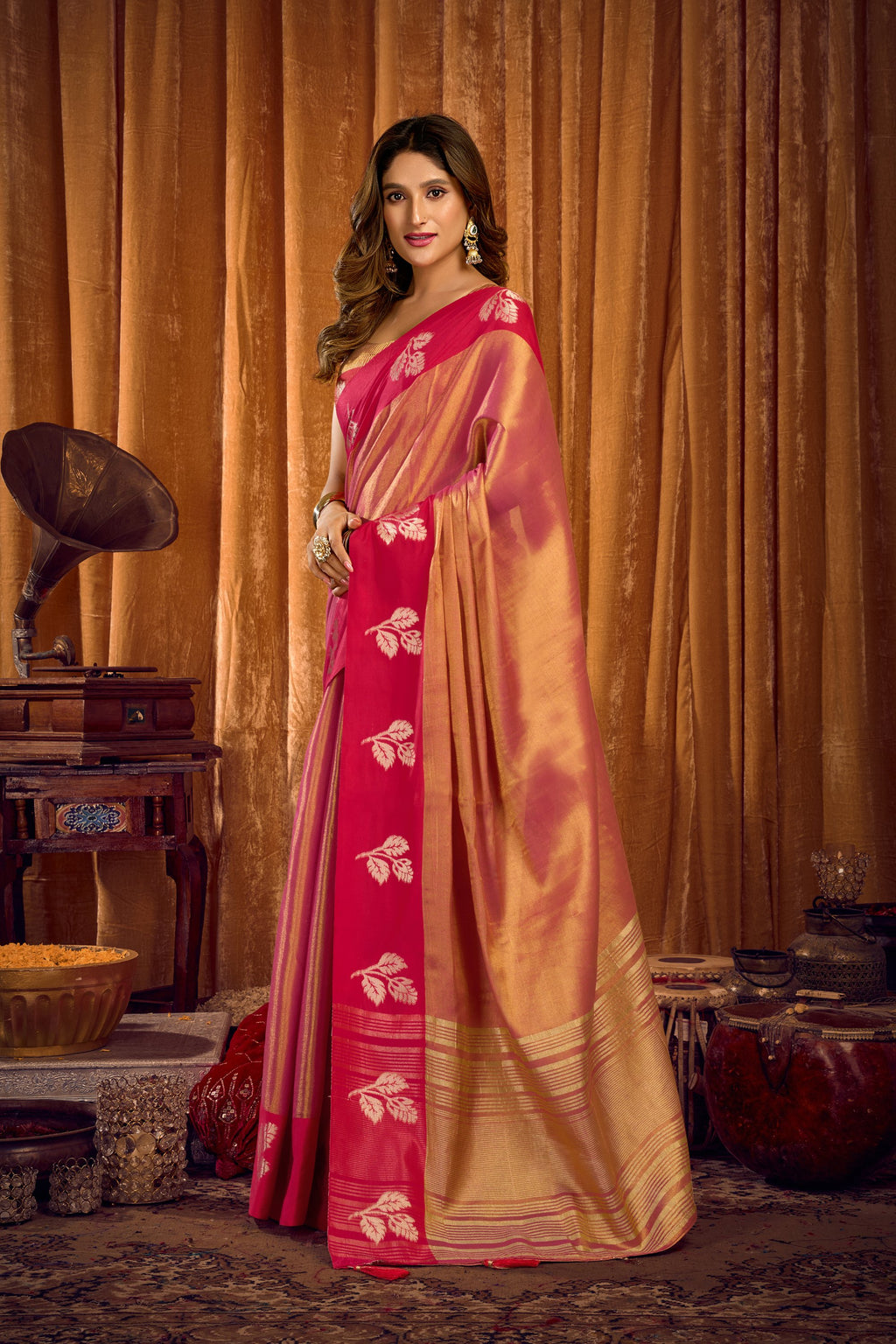 Madhura Saree - Antique Rose - Full View