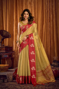 Madhura Saree - Vanilla Gold - Front Drape