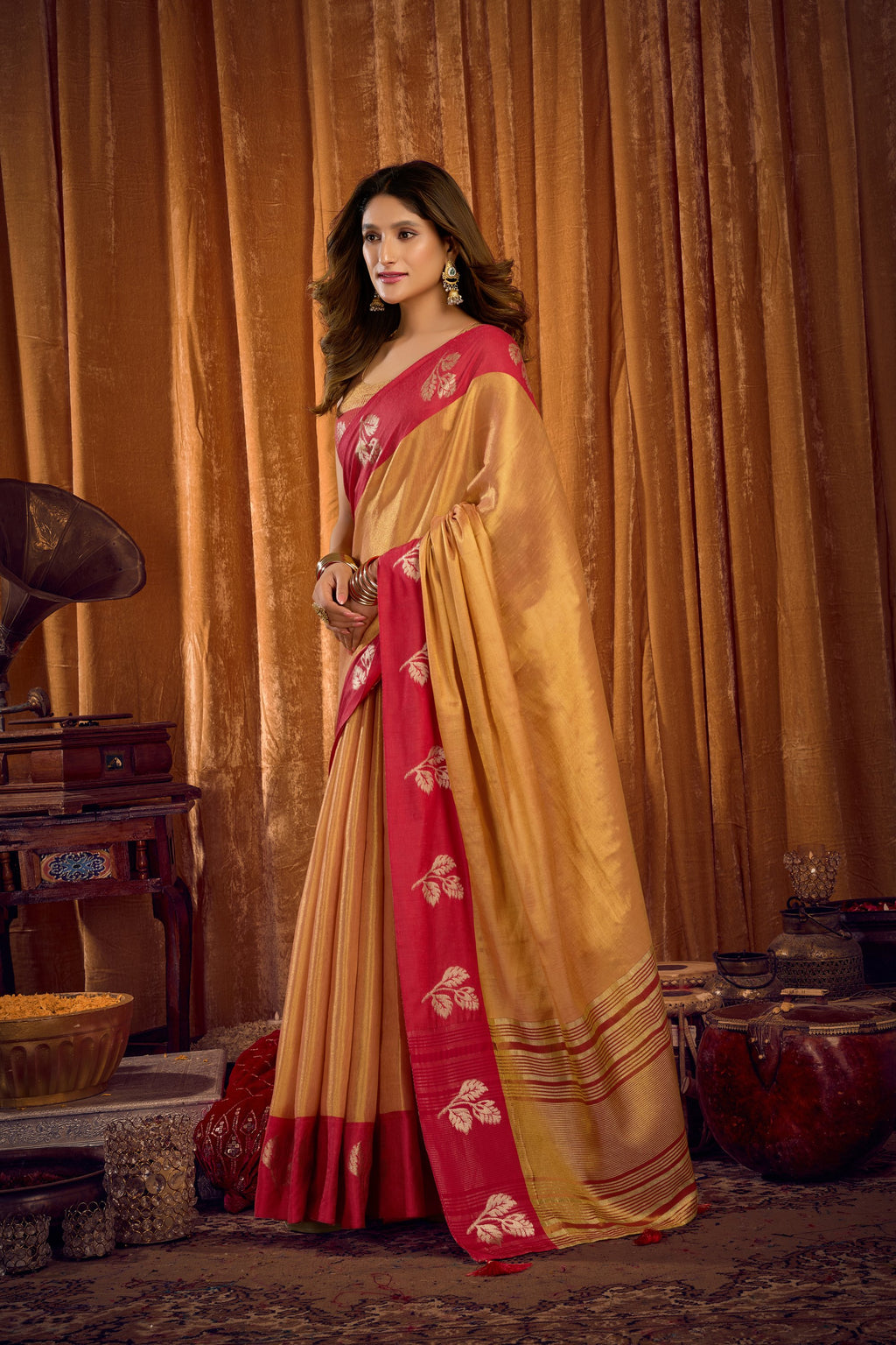 Madhura Saree - Warm Ivory - Full View