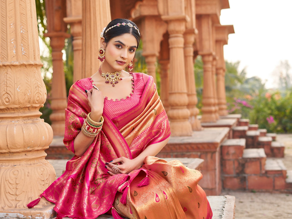 Mangalam Saree - Coral Peach - Border Detail