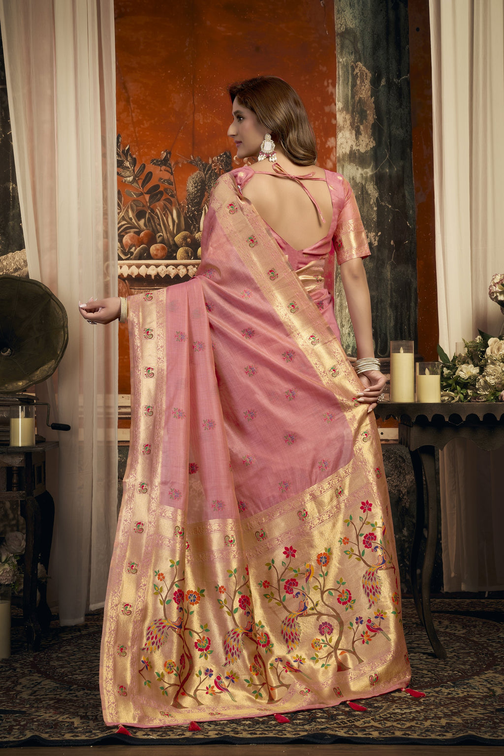 Meheraan Saree - Blush Pink - Border Detail
