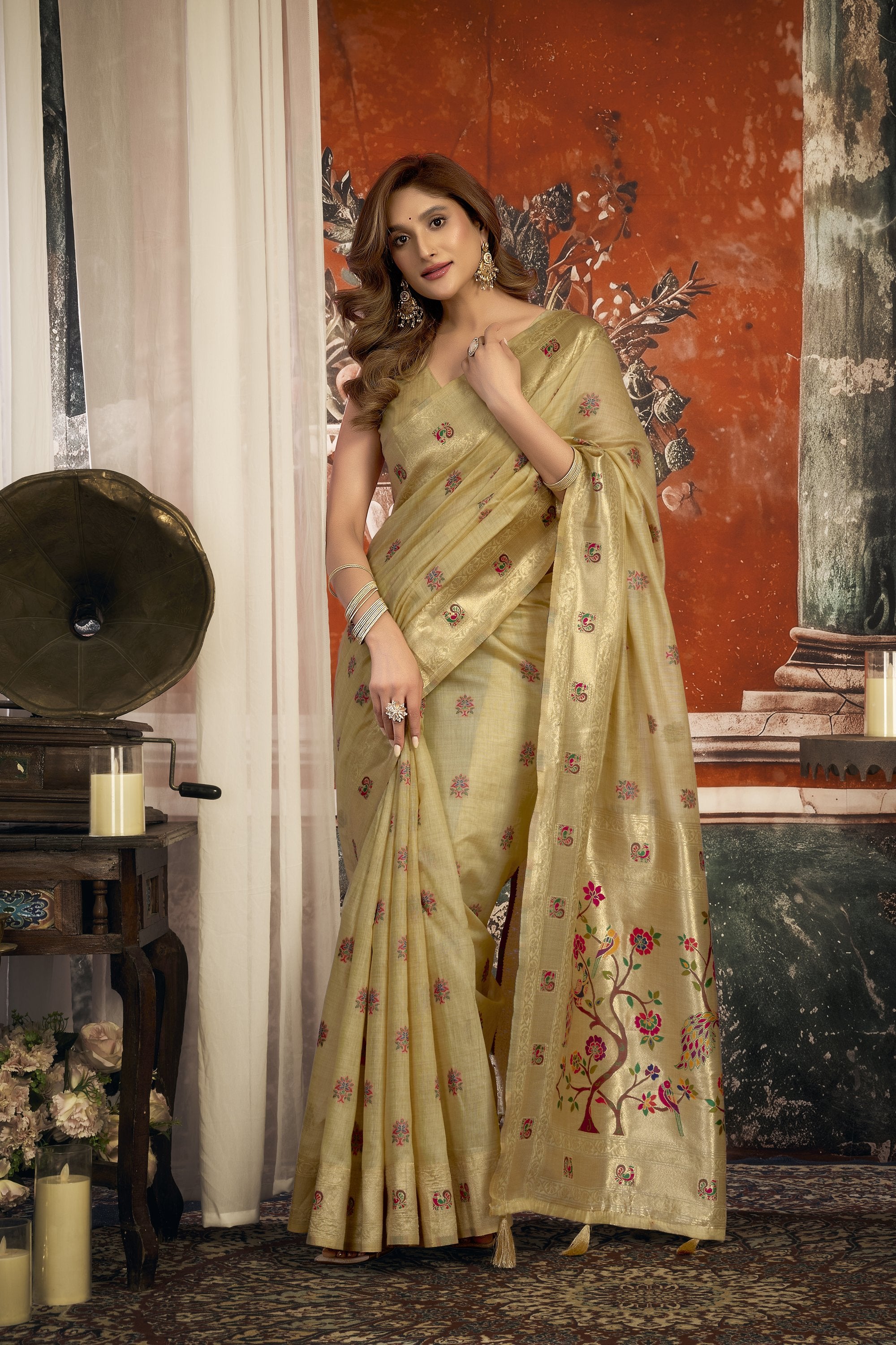 Meheraan Saree - Champagne Cream - Blouse View