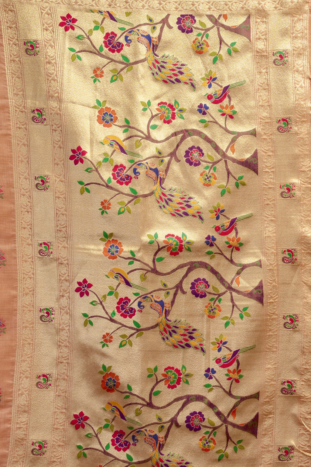 Meheraan Saree - Coral Peach - Front Drape