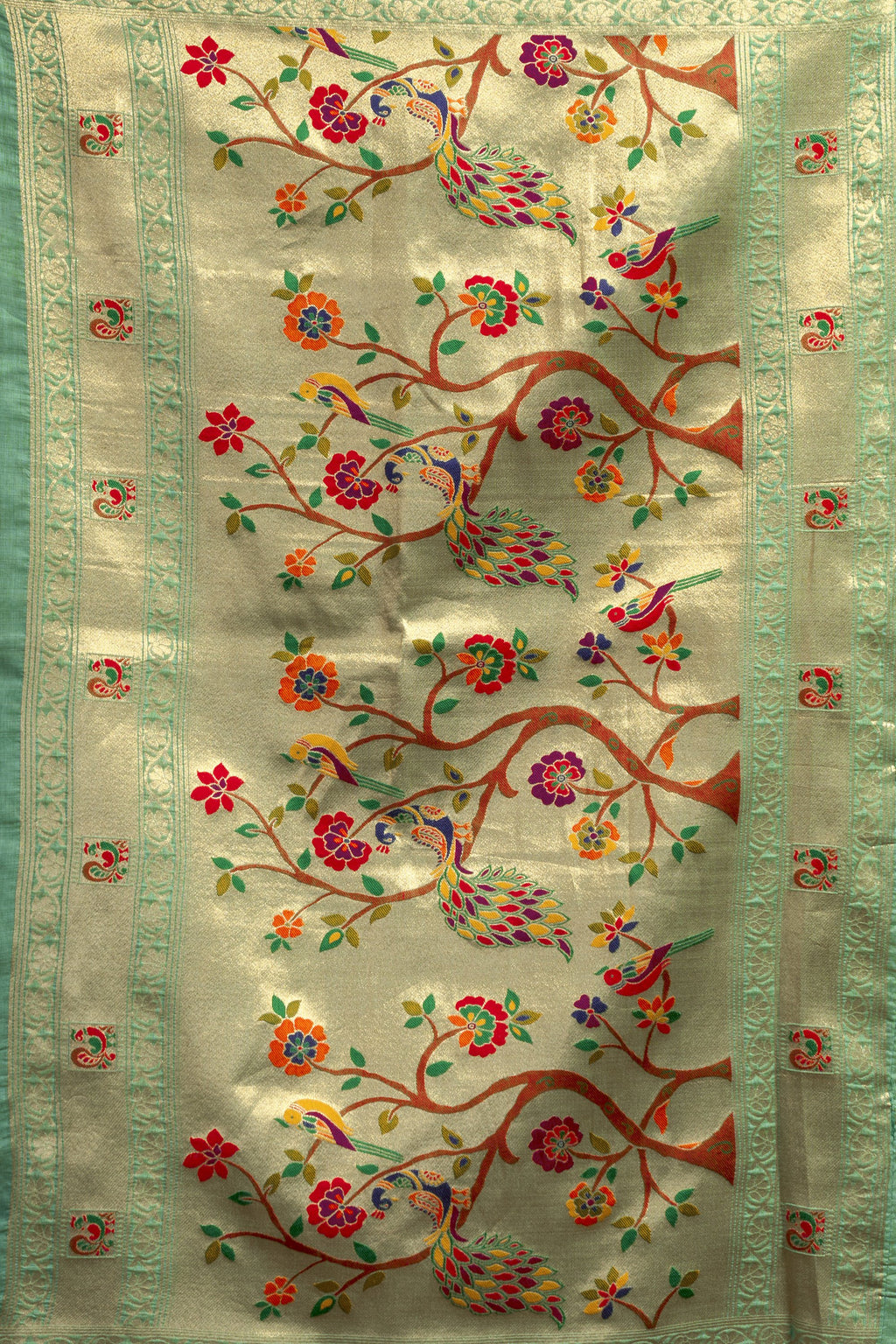 Meheraan Saree - Mint Green - Front Drape
