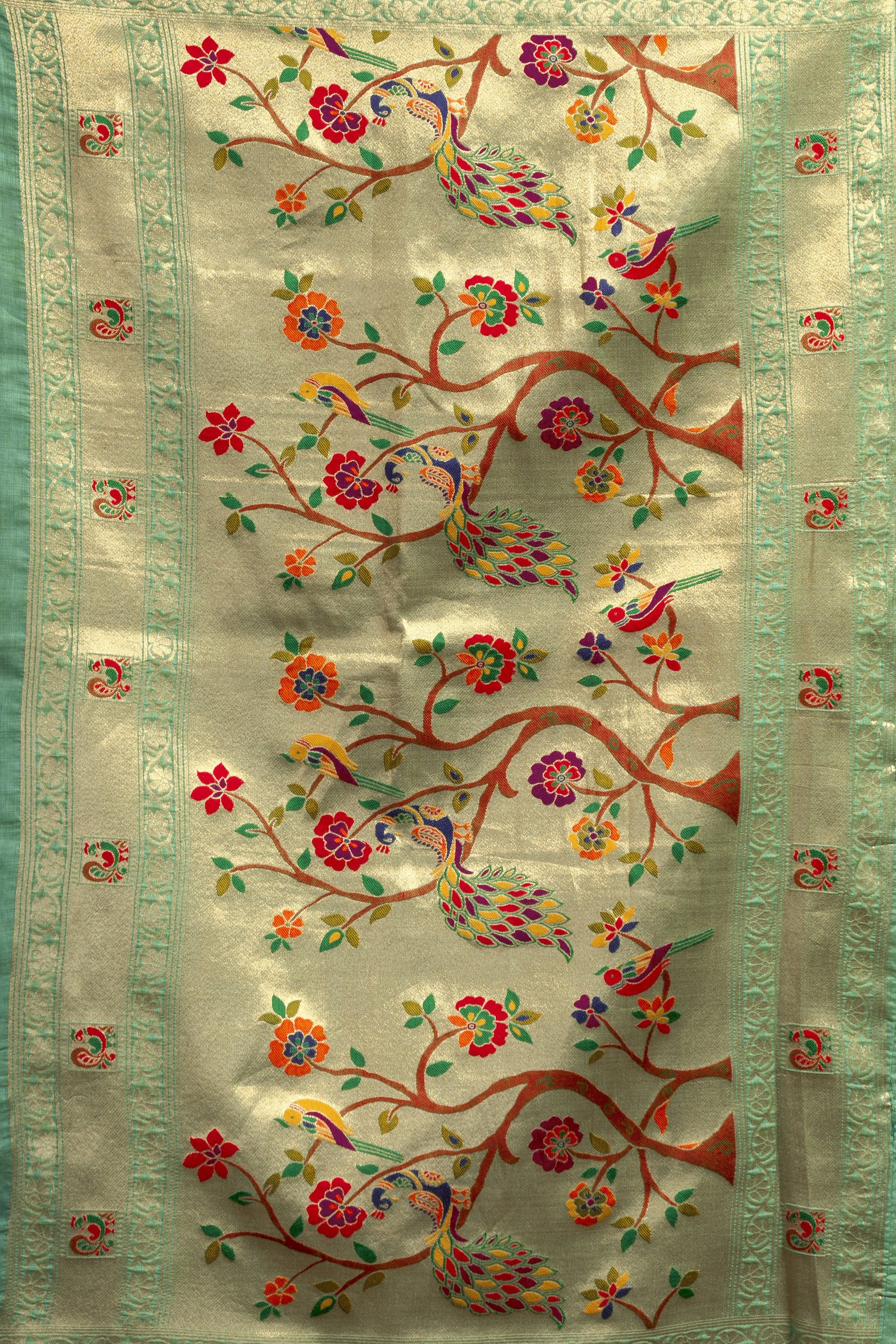 Meheraan Saree - Mint Green - Front Drape