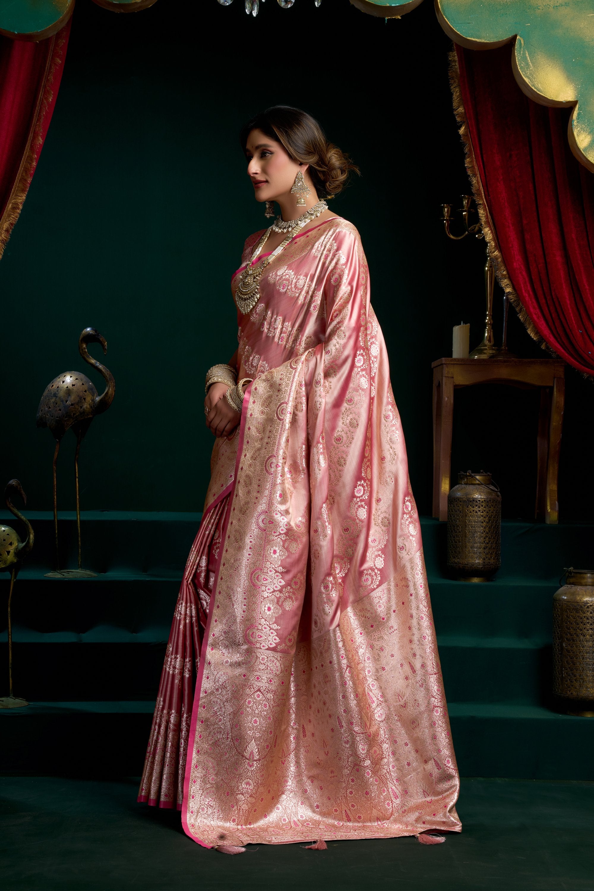 Mohini Saree - Blush Pink - Pallu Detail