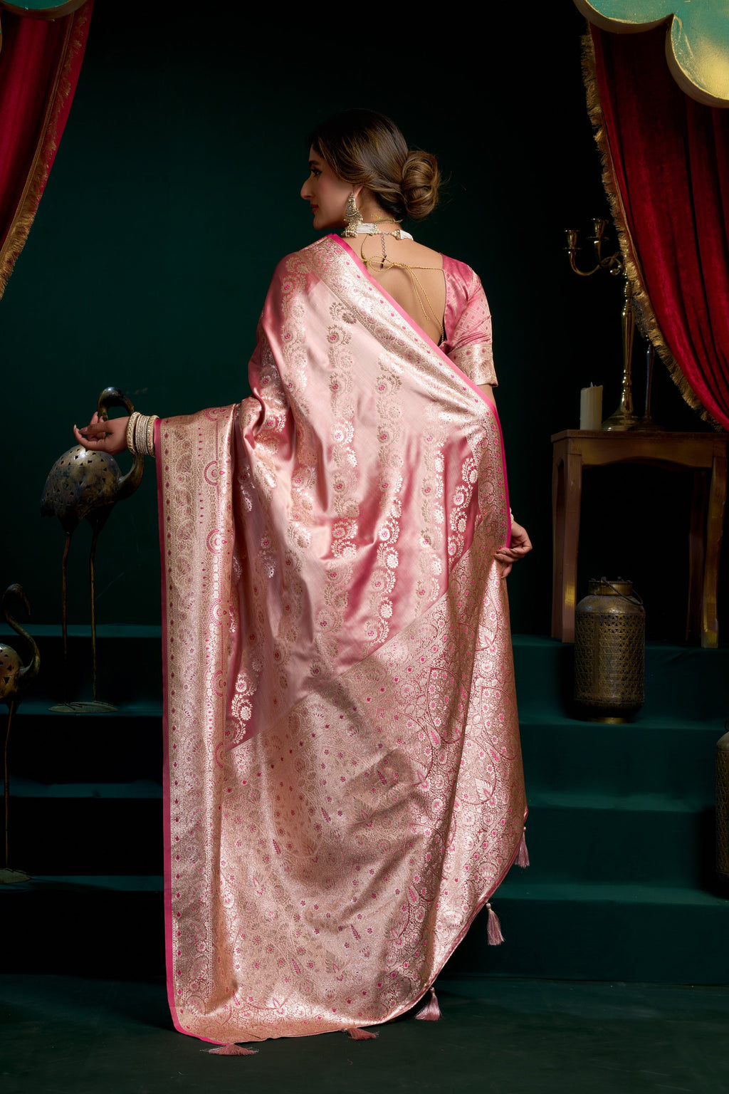 Mohini Saree - Blush Pink - Border Detail
