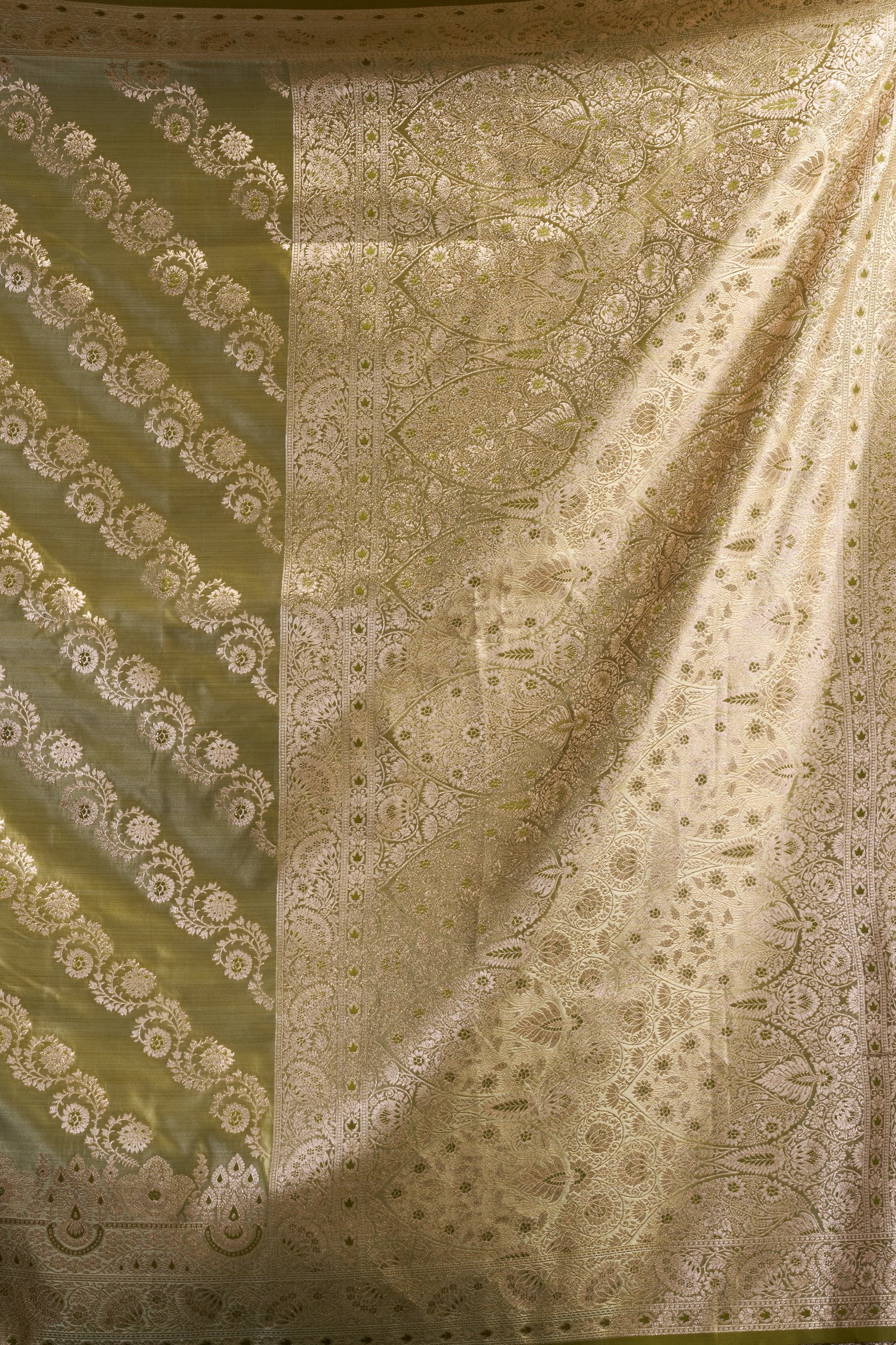 Mohini Saree - Champagne Gold - Front Drape