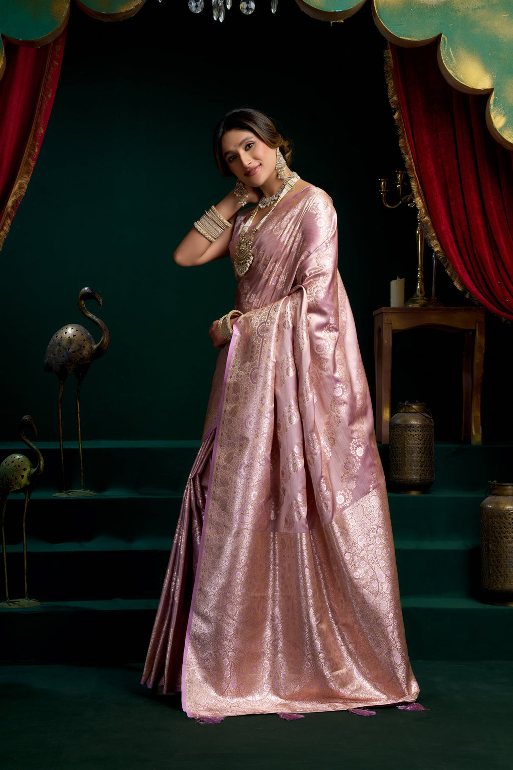 Mohini Saree - Dusty Mauve - Pallu Detail