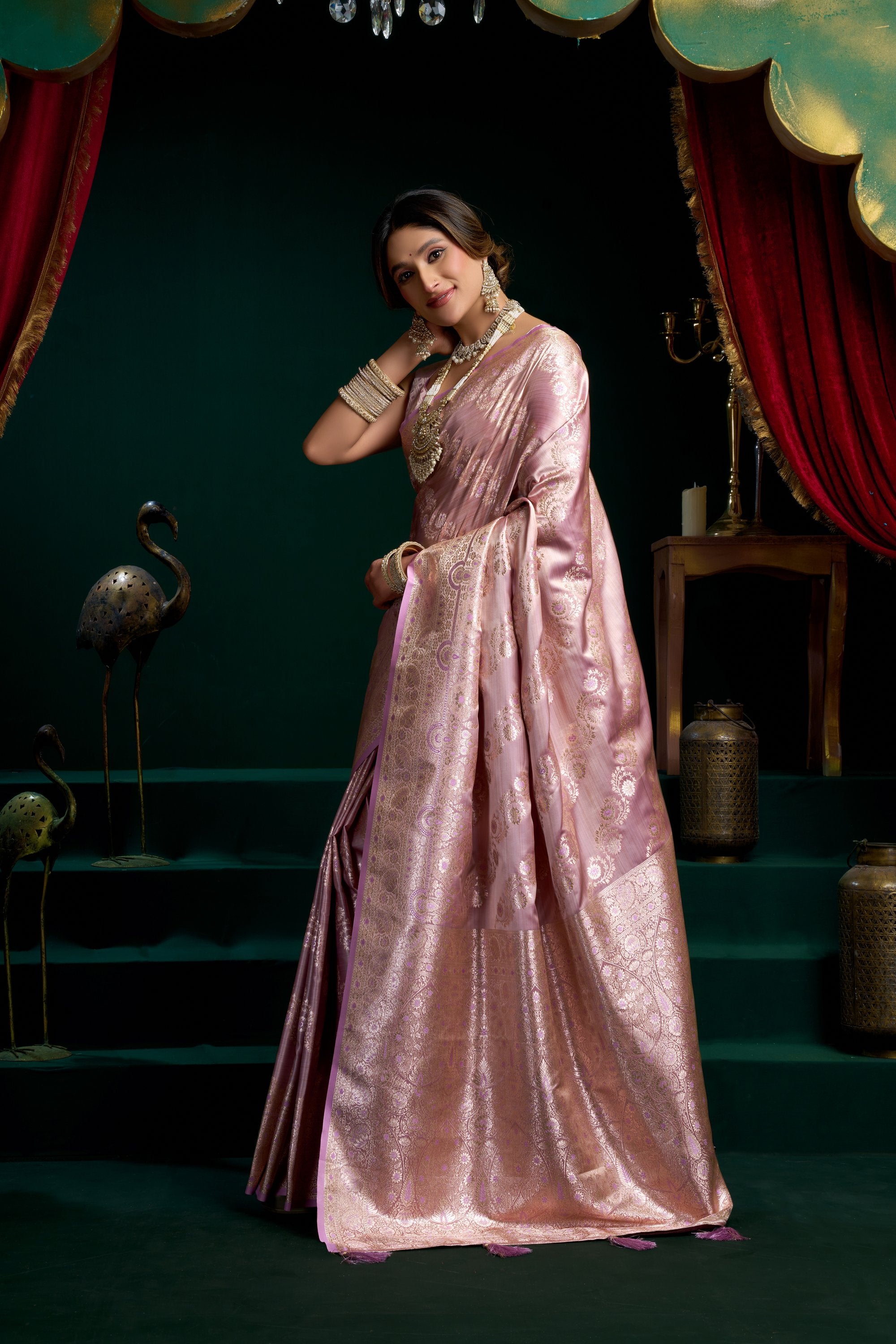 Mohini Saree - Dusty Mauve - Pallu Detail