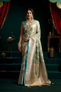 Mohini Saree - Mint Teal - Full View