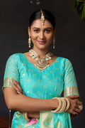 Nayantara Saree - Aqua Breeze - Front Drape