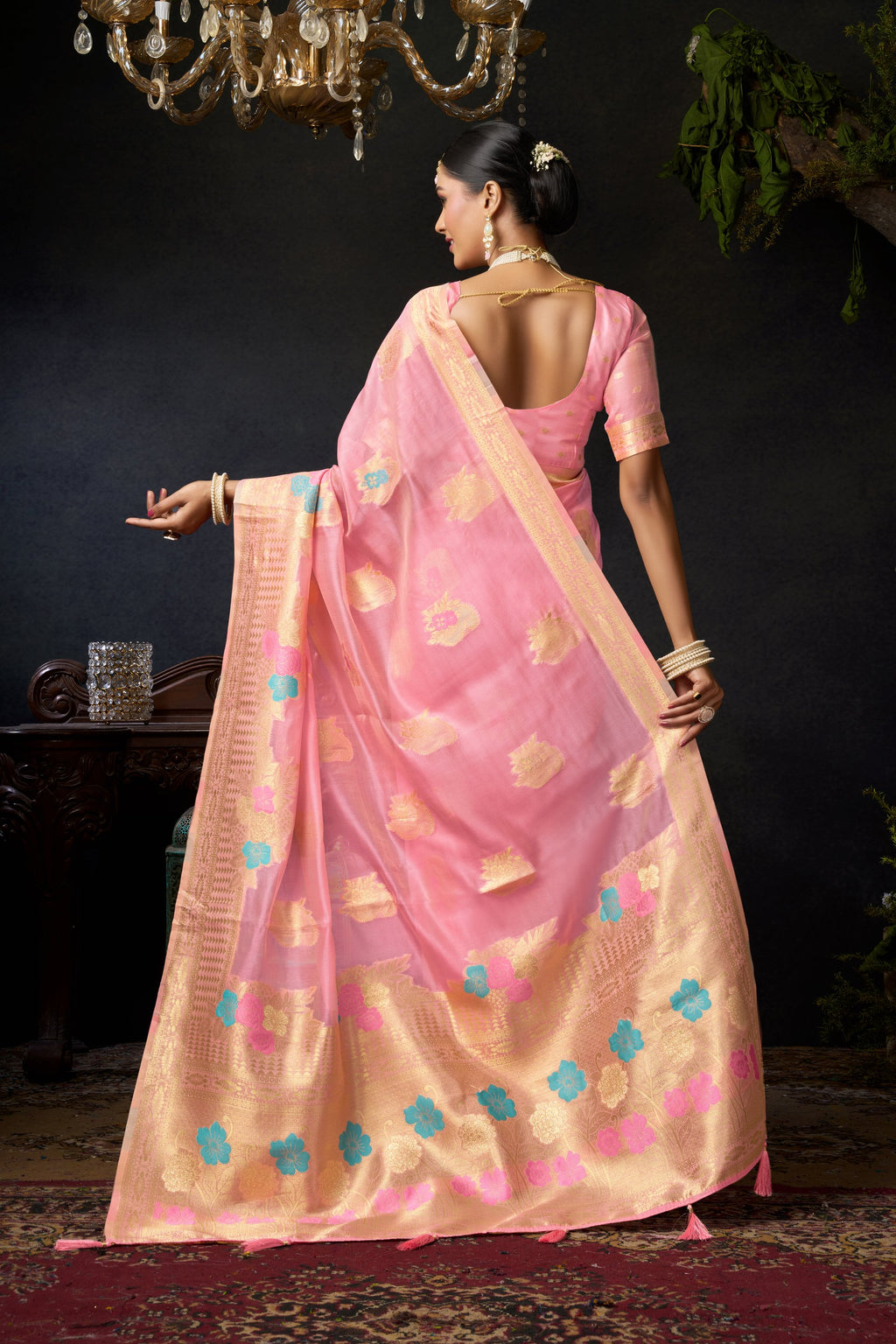 Nayantara Saree - Candy Blush - Border Detail