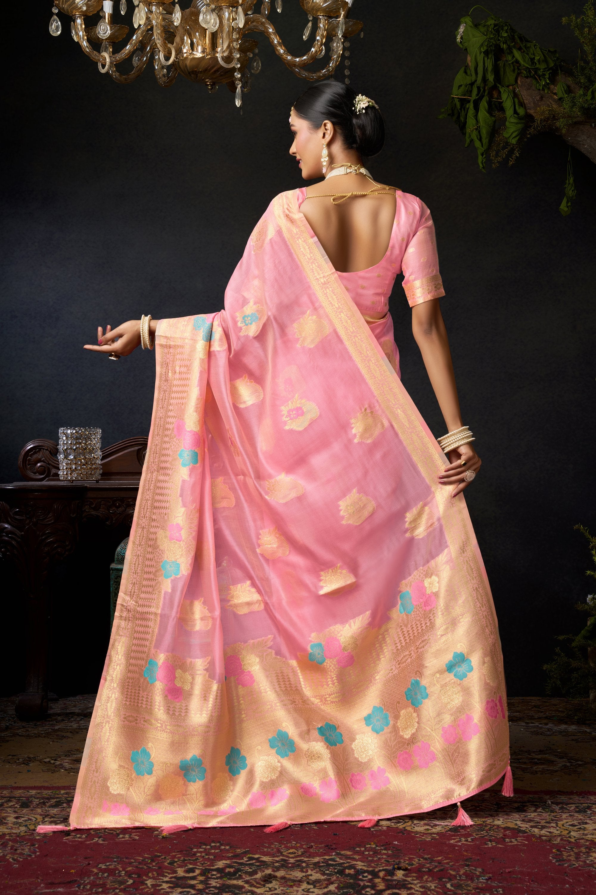 Nayantara Saree - Candy Blush - Border Detail