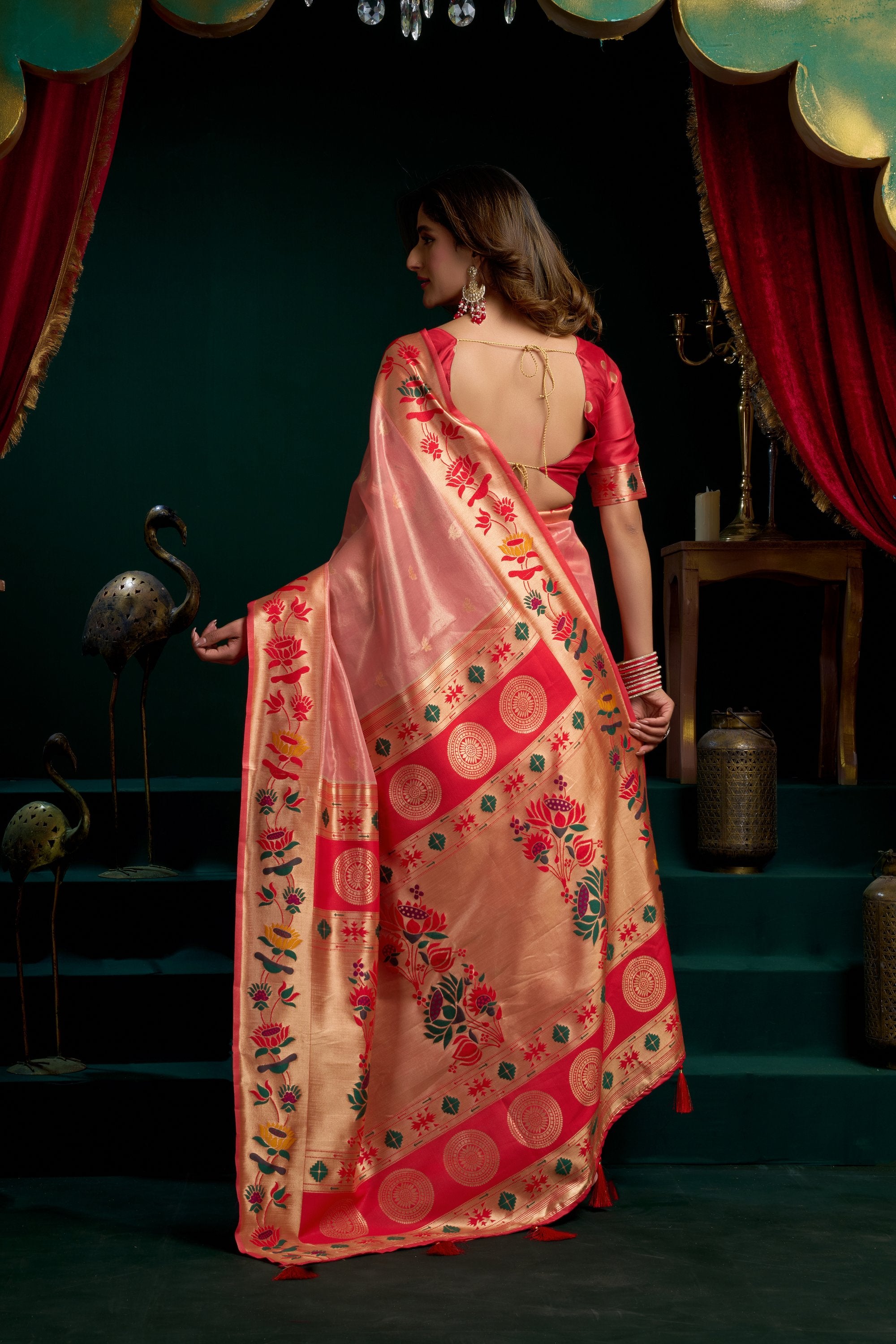Nazrana Saree - Blush Pink - Pallu Detail
