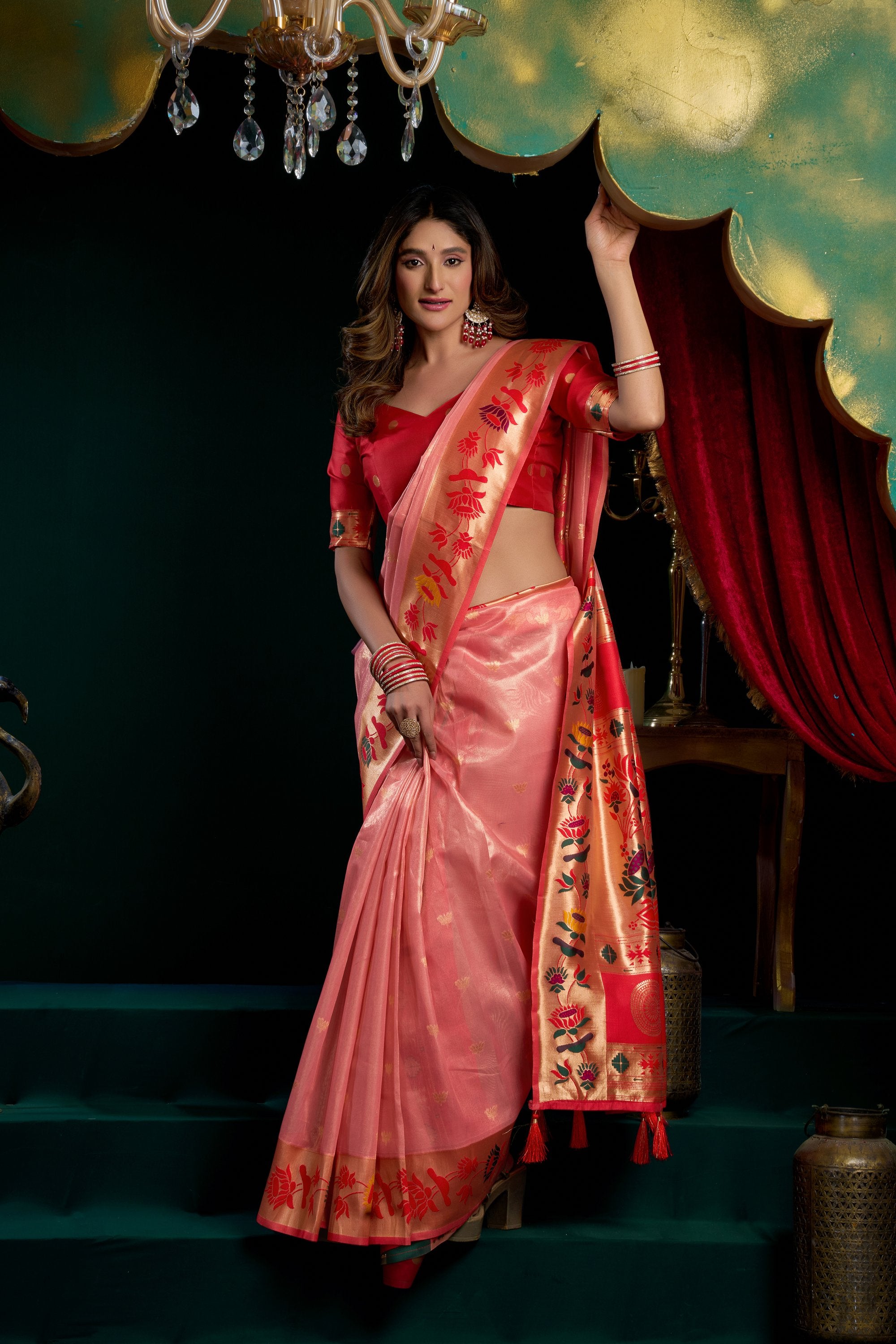 Nazrana Saree - Blush Pink - Border Detail