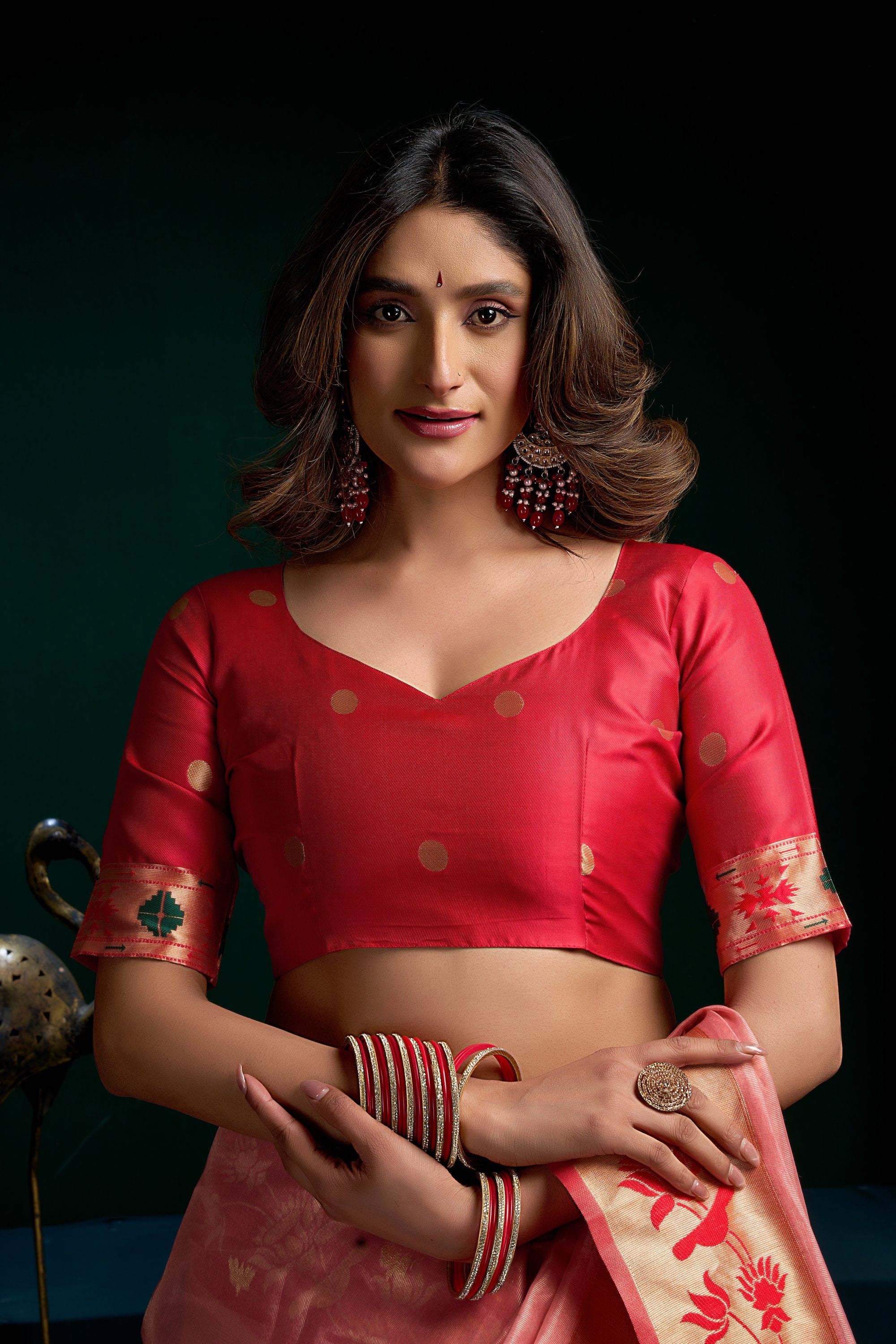 Nazrana Saree - Blush Pink - Close Up