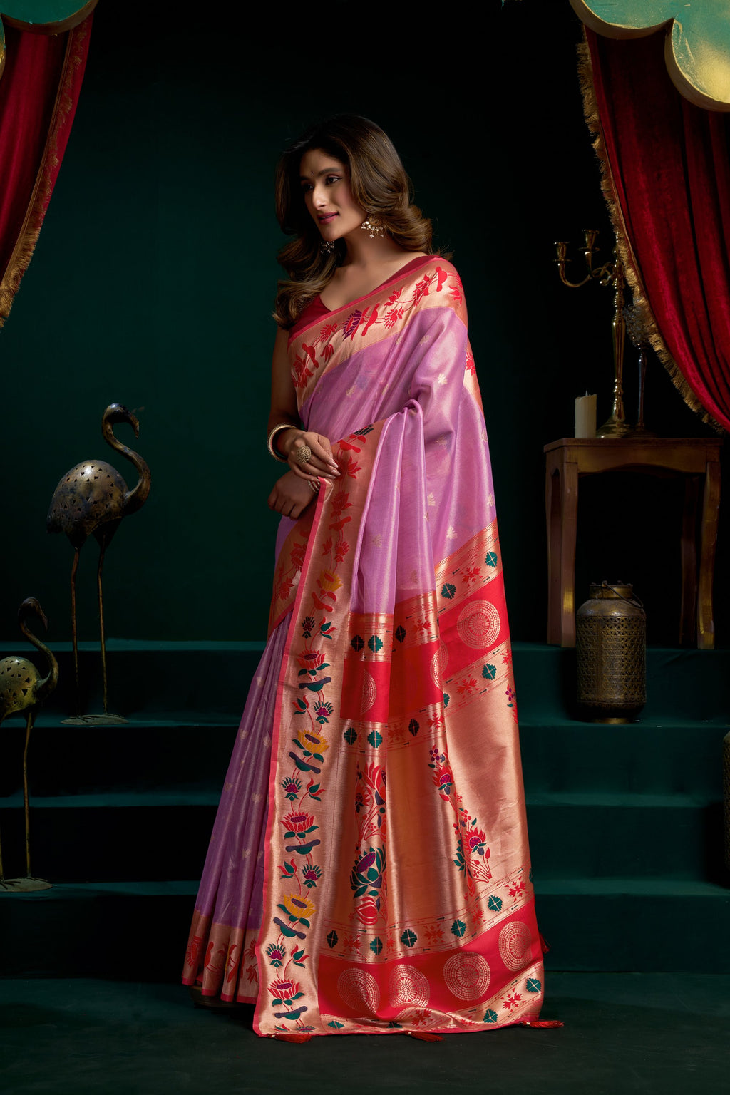 Nazrana Saree - Lavender Mist - Full View