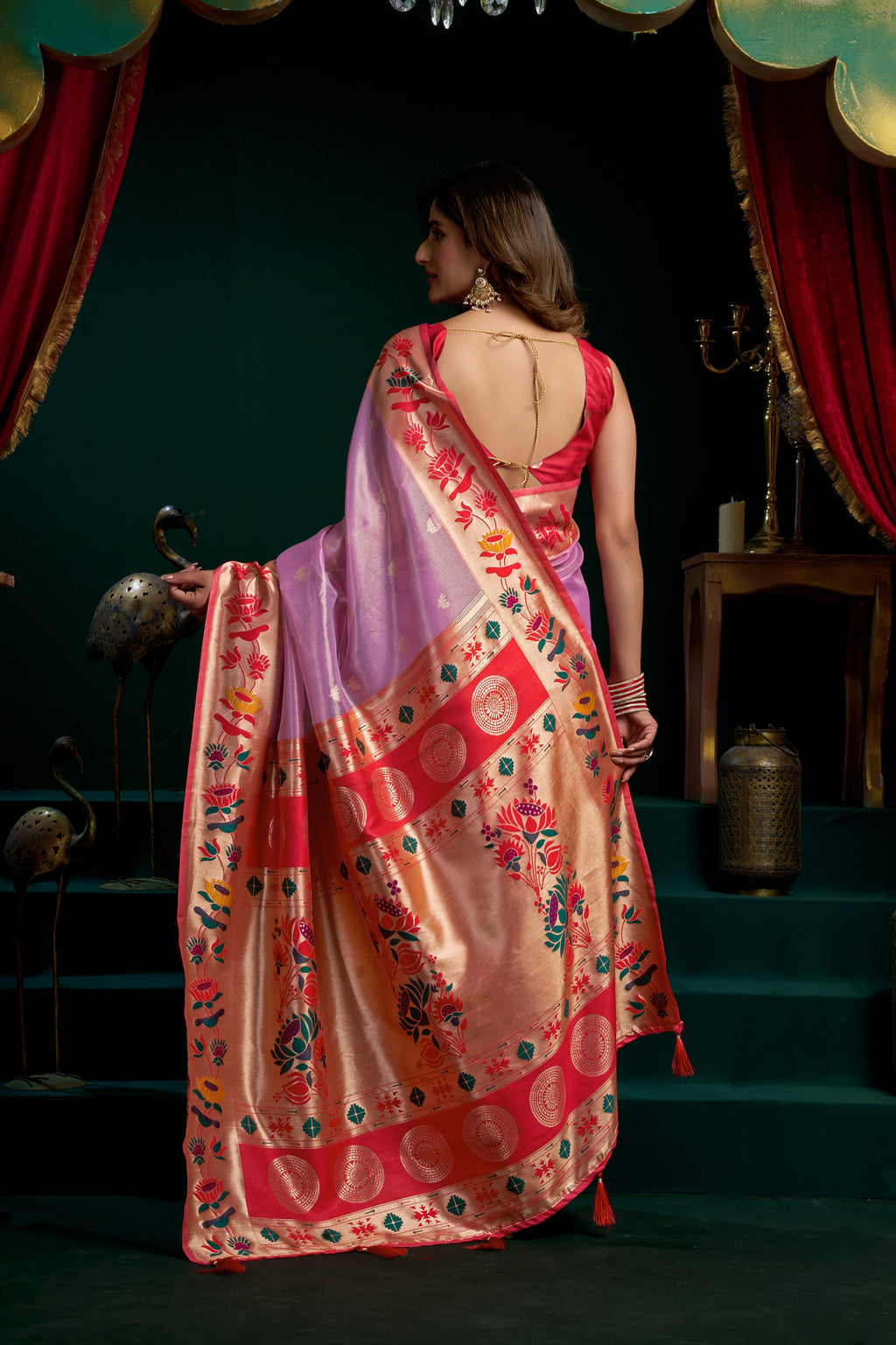 Nazrana Saree - Lavender Mist - Pallu Detail