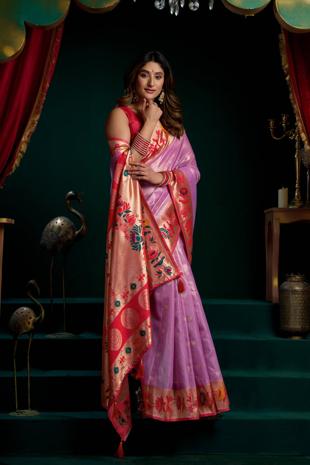 Nazrana Saree - Lavender Mist - Border Detail