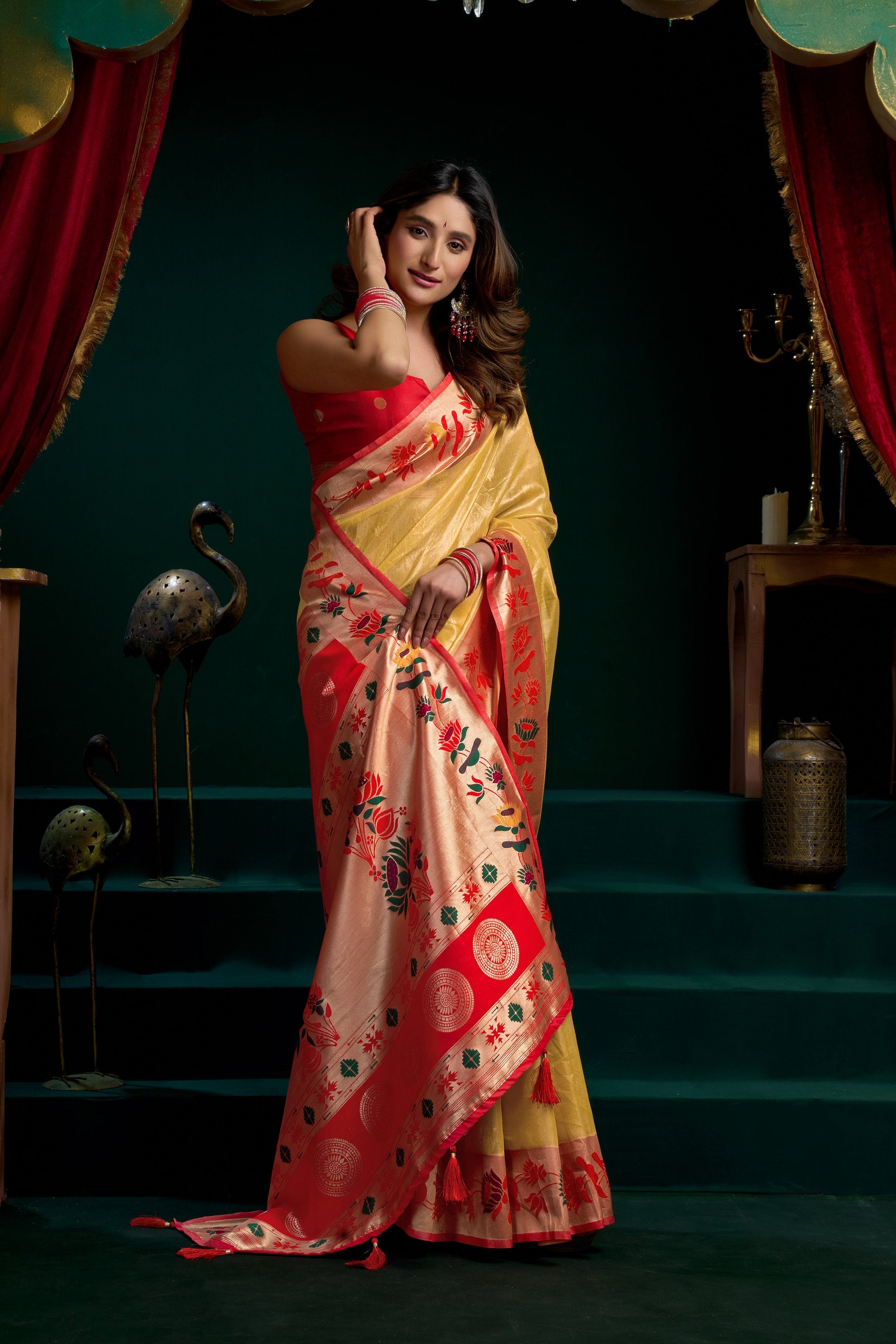 Nazrana Saree - Mustard Yellow - Border Detail