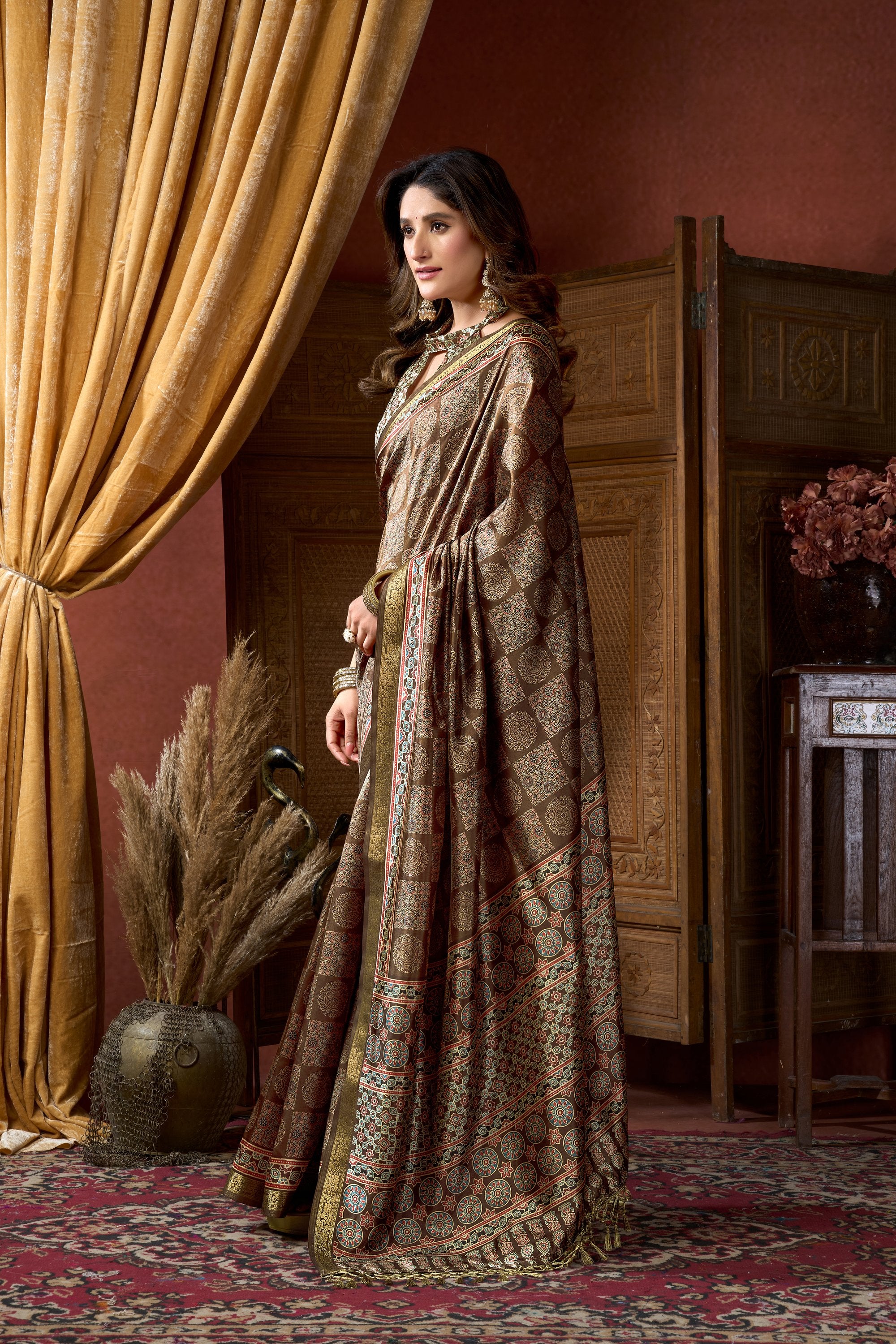 Noorani Saree - Antique Gold - Pallu Detail