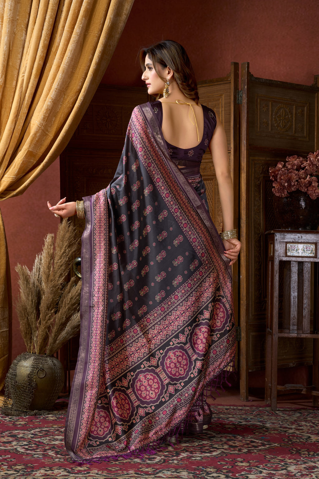 Noorani Saree - Charcoal Rose - Blouse View