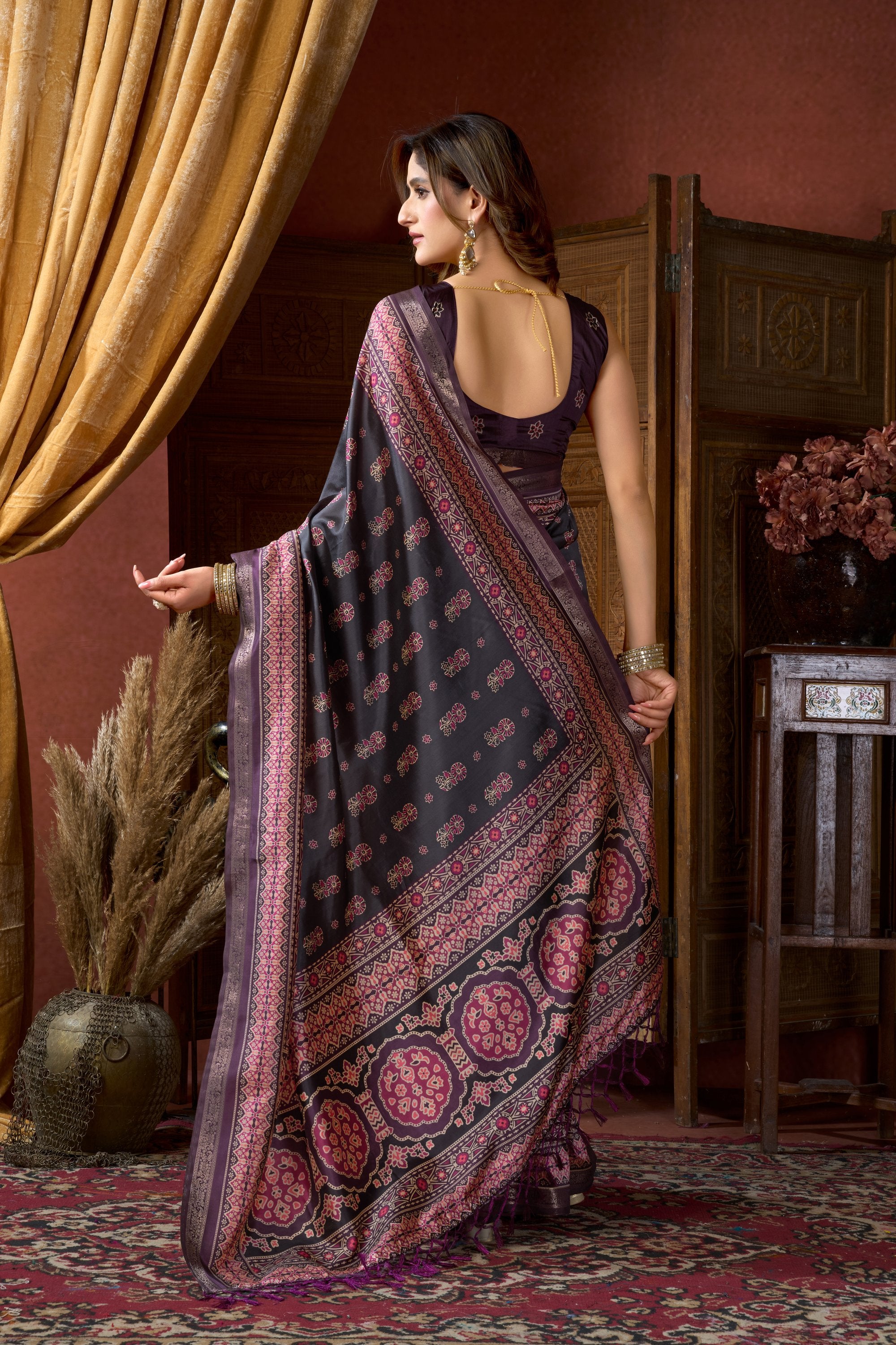 Noorani Saree - Charcoal Rose - Blouse View