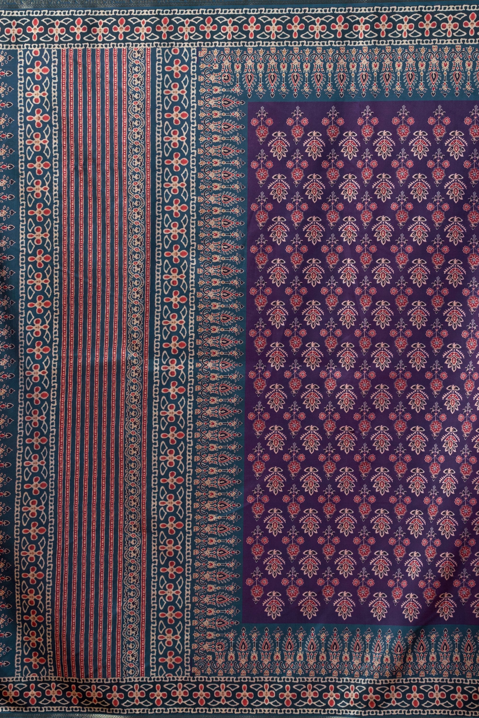 Noorani Saree - Lavender Blue - Front Drape