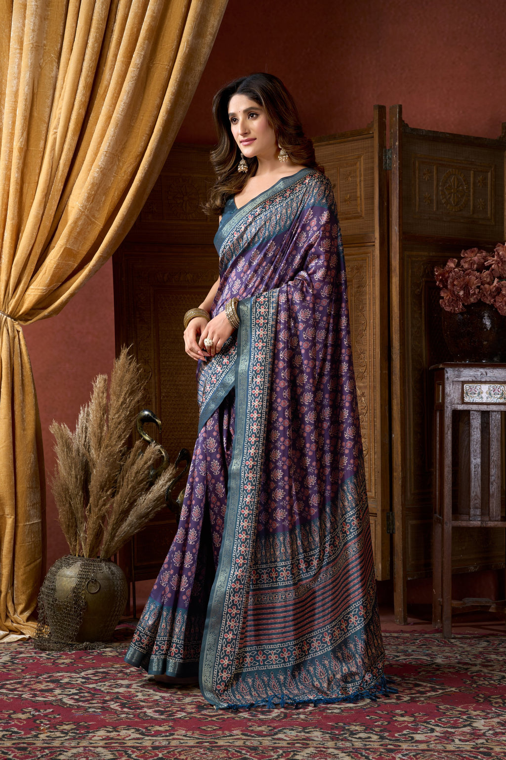 Noorani Saree - Lavender Blue - Pallu Detail
