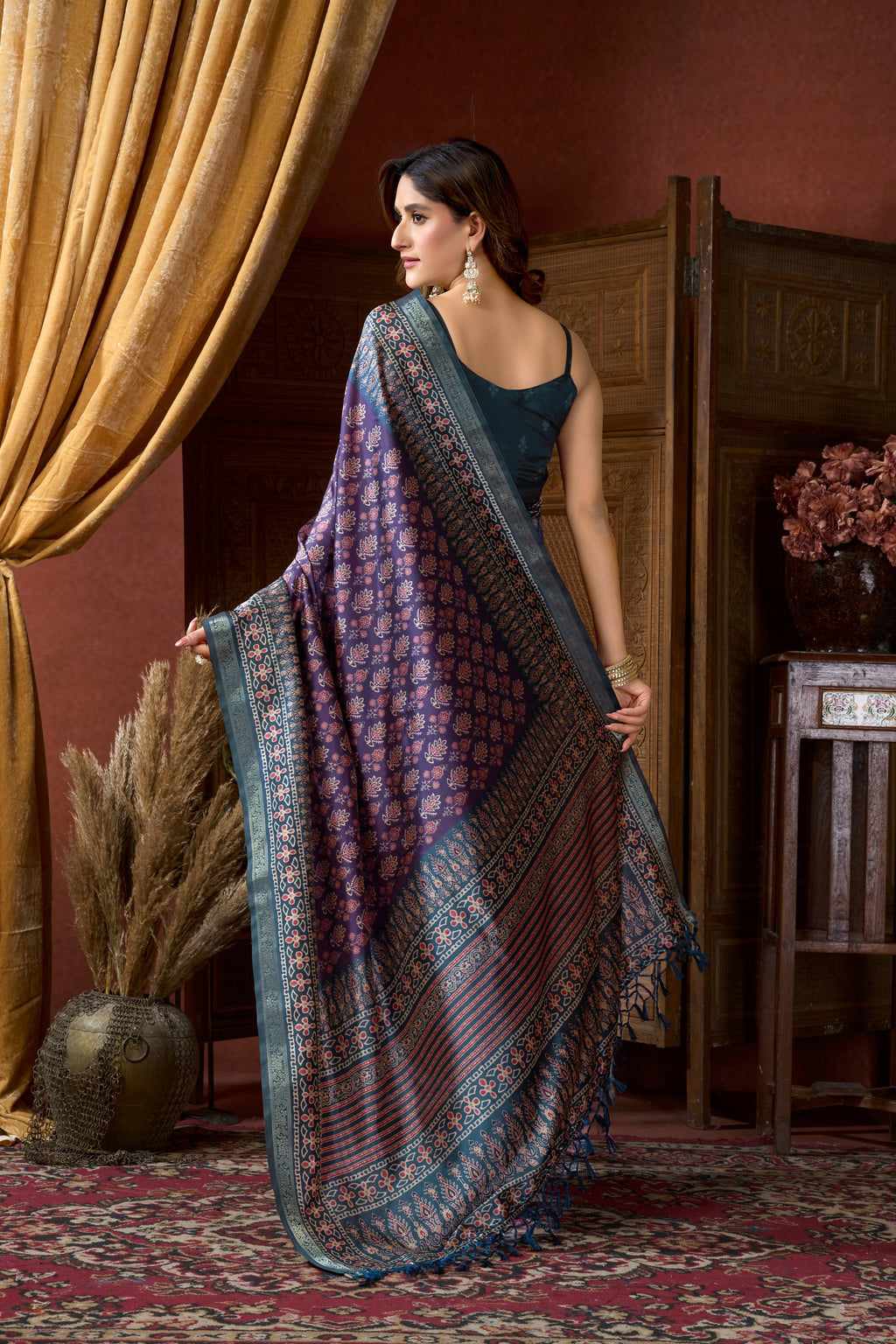 Noorani Saree - Lavender Blue - Border Detail