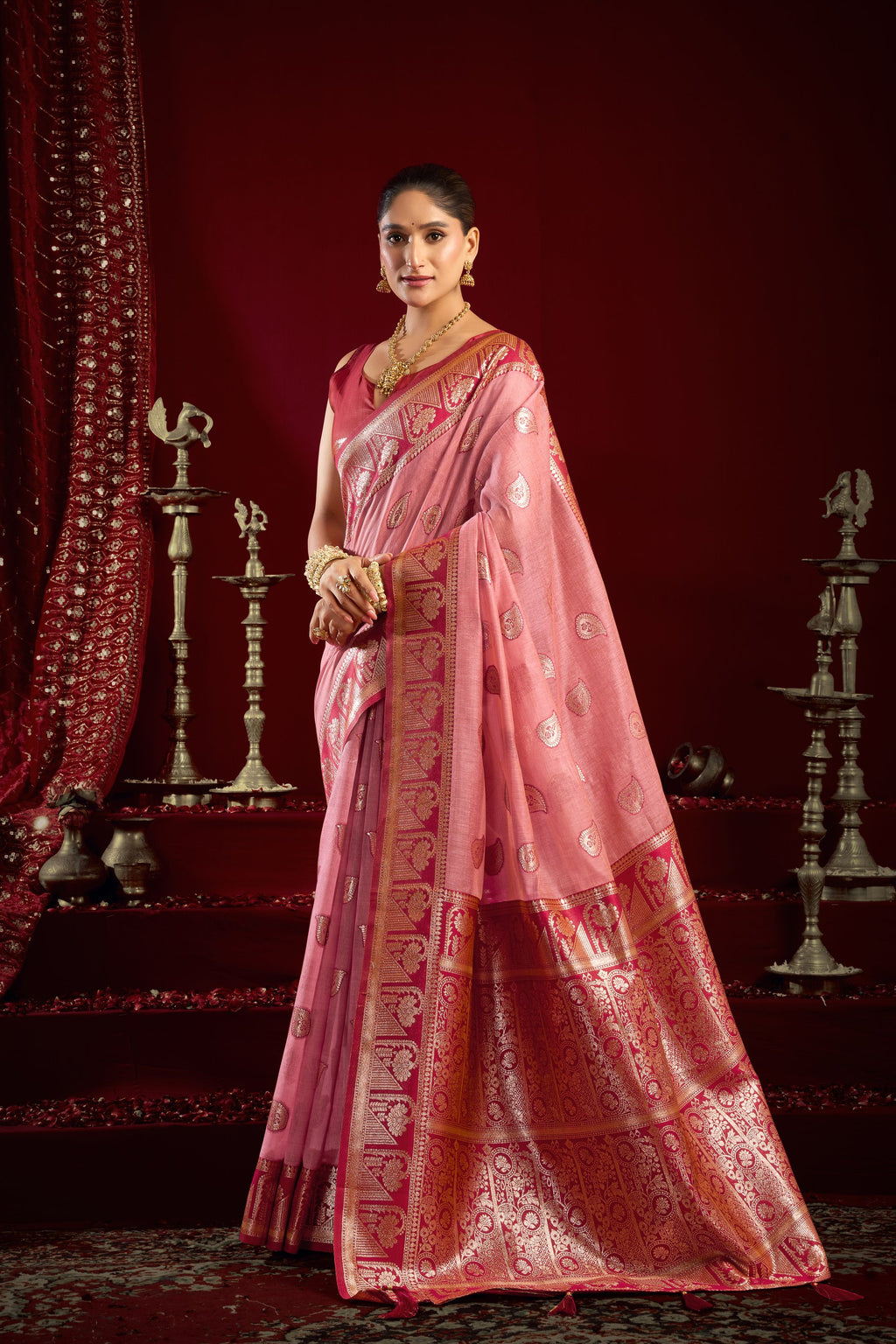 Parinita Saree - Blush Pink - Full View