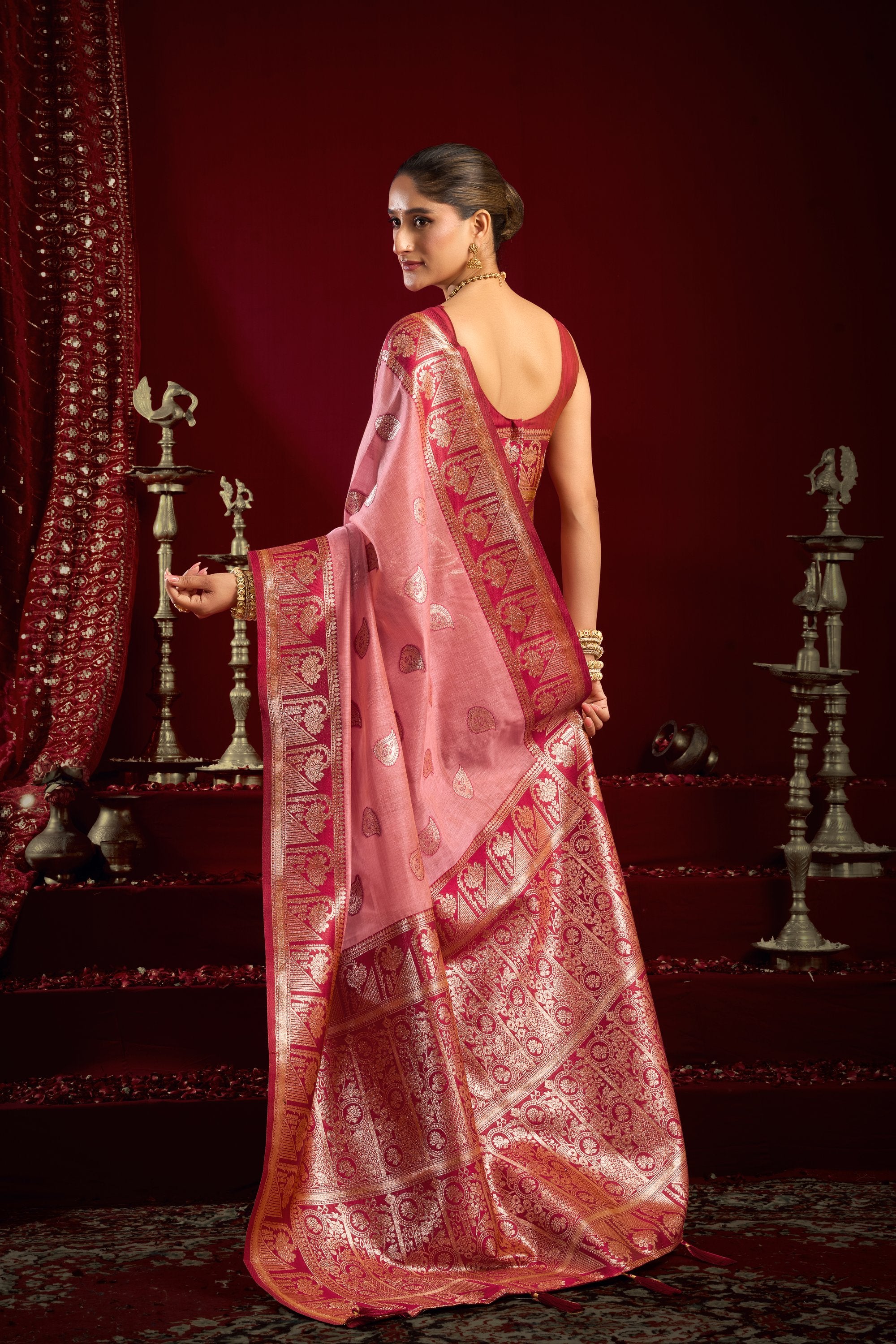 Parinita Saree - Blush Pink - Pallu Detail