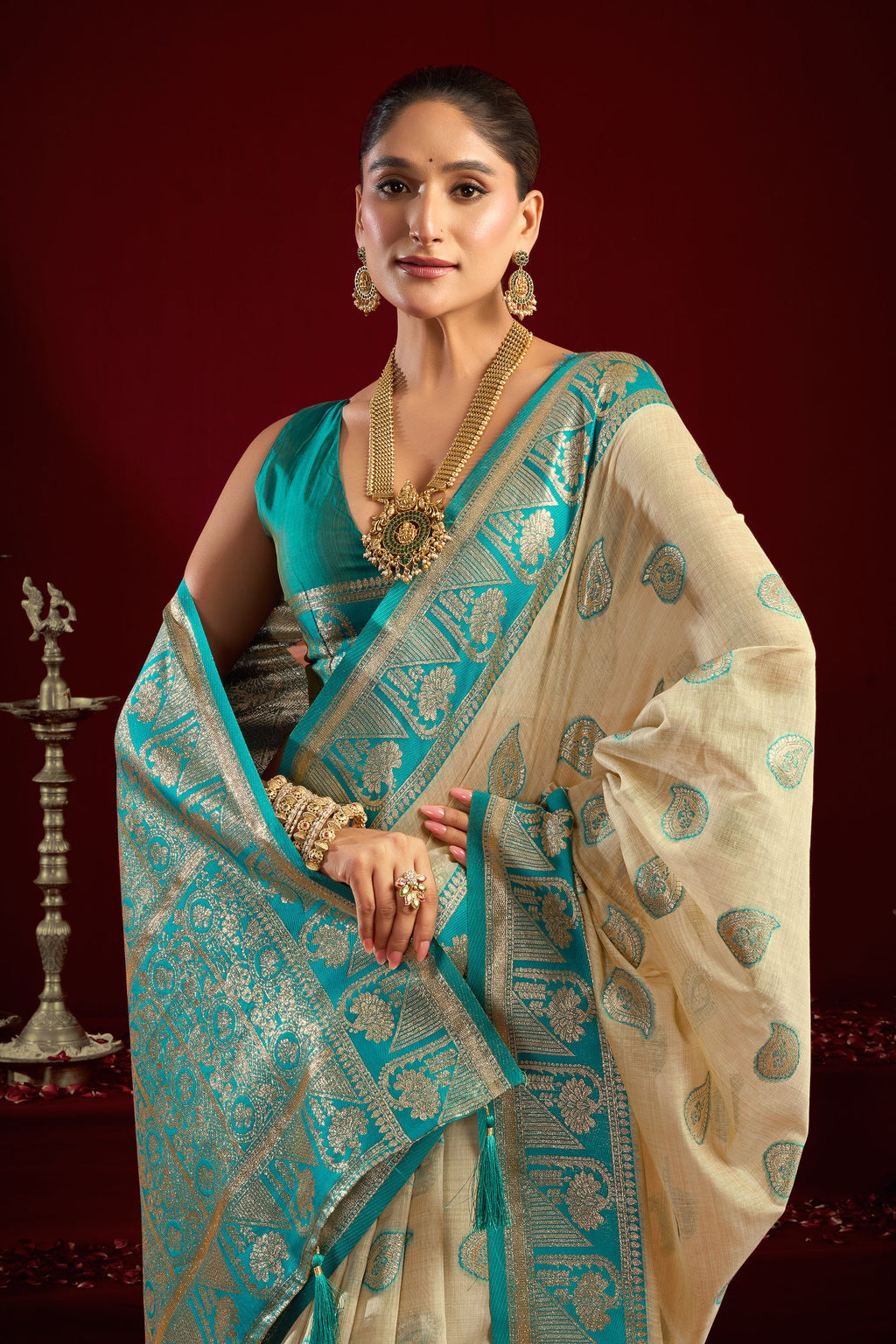 Parinita Saree - Champagne Cream - Blouse View