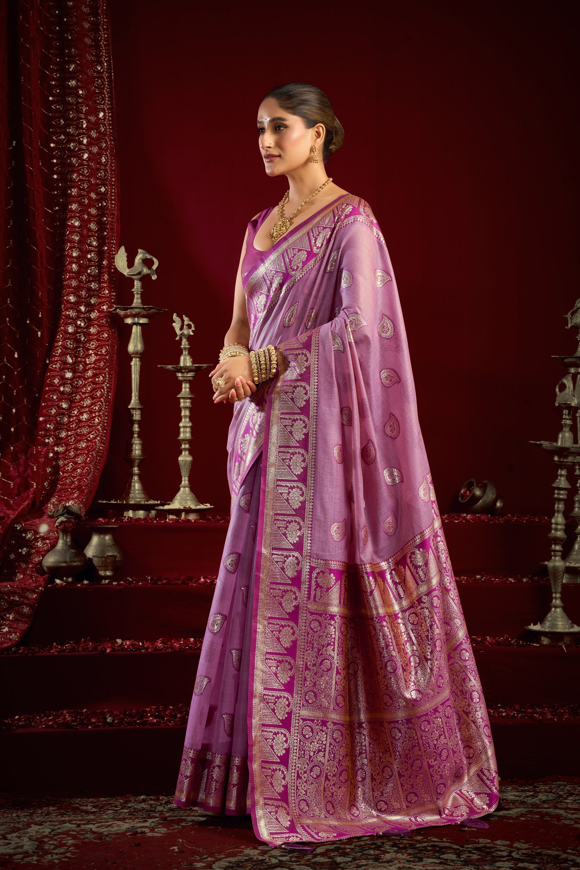 Parinita Saree - Lavender Mist - Full View