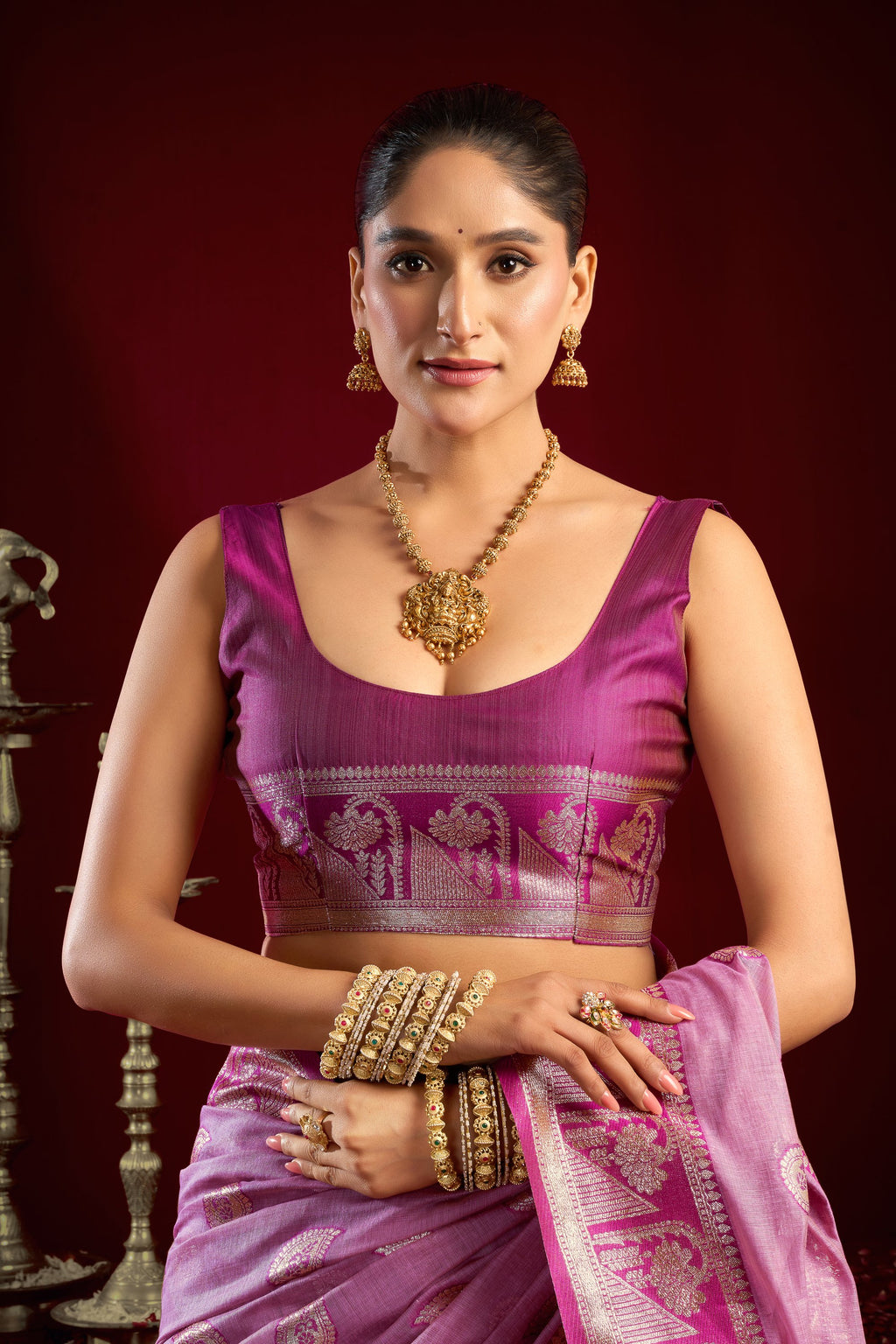 Parinita Saree - Lavender Mist - Close Up