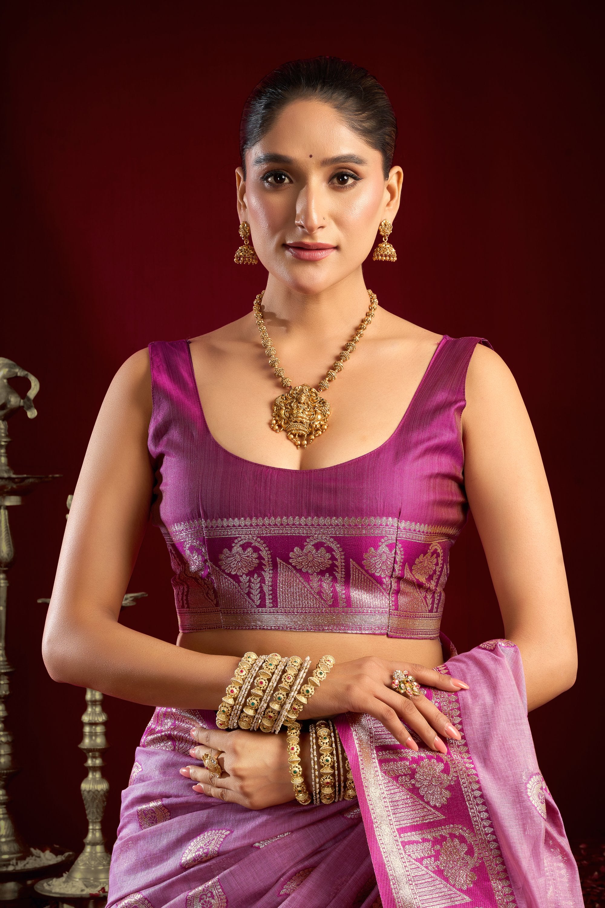 Parinita Saree - Lavender Mist - Close Up