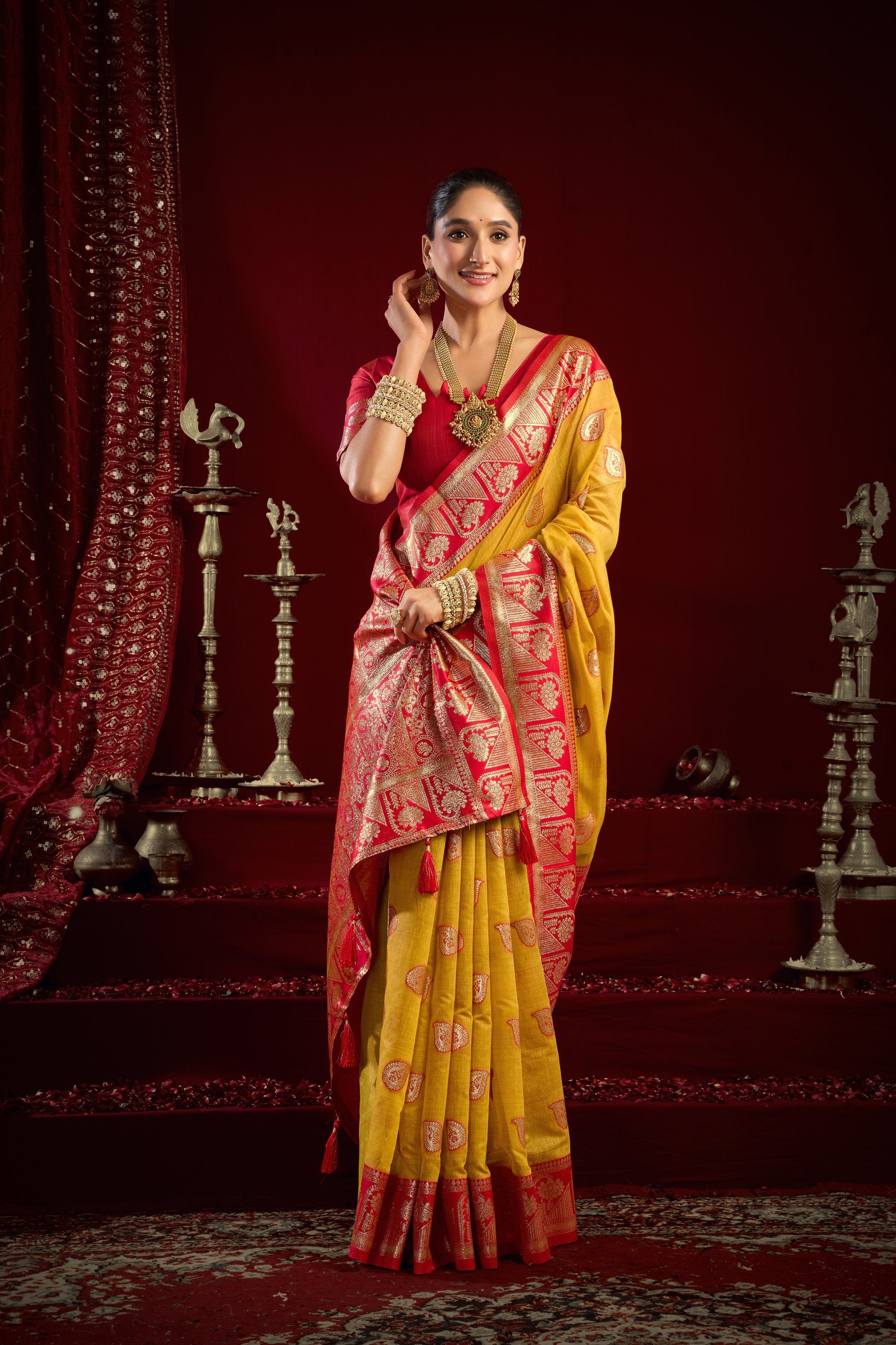 Parinita Saree - Mustard Yellow - Border Detail